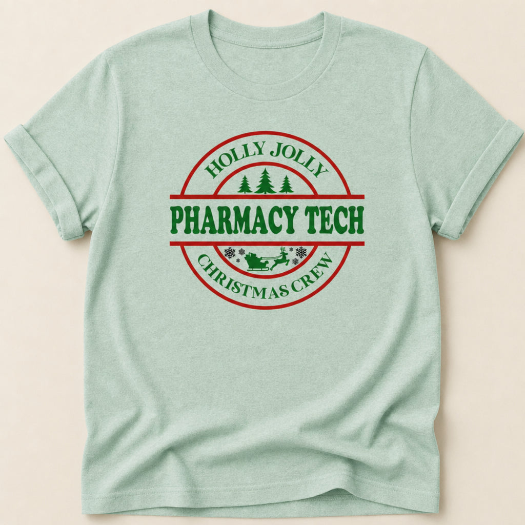 Holly Jolly Badge Pharmacy Tech Tee