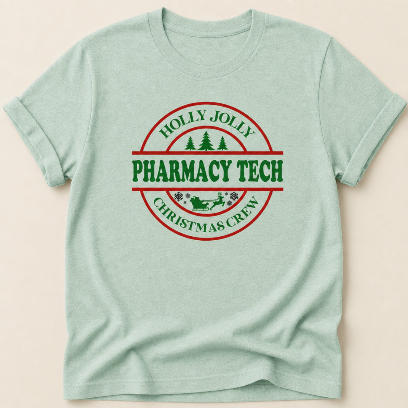Holly Jolly Badge Pharmacy Tech Tee