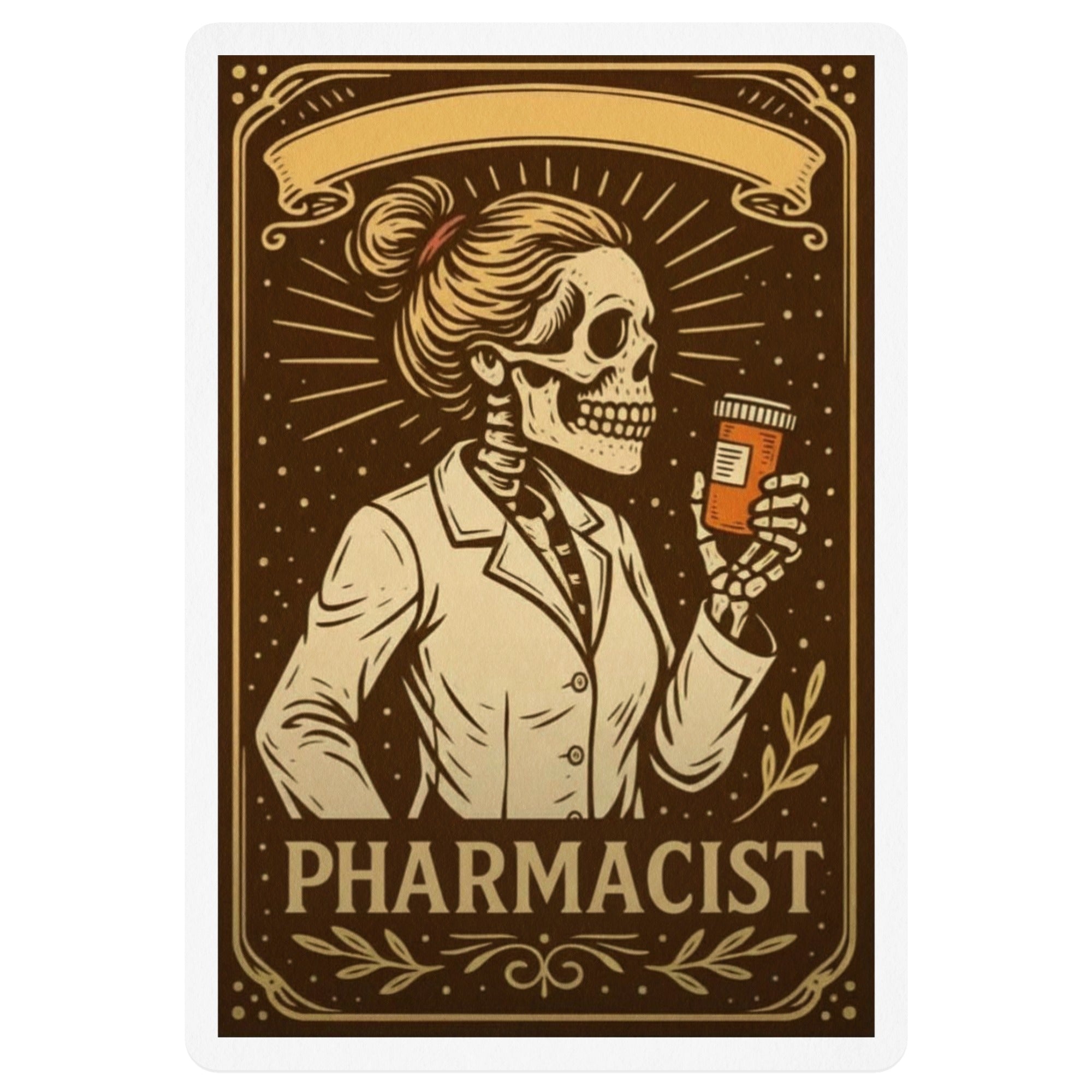 Vintage Skeleton Pharmacist Art Poster product