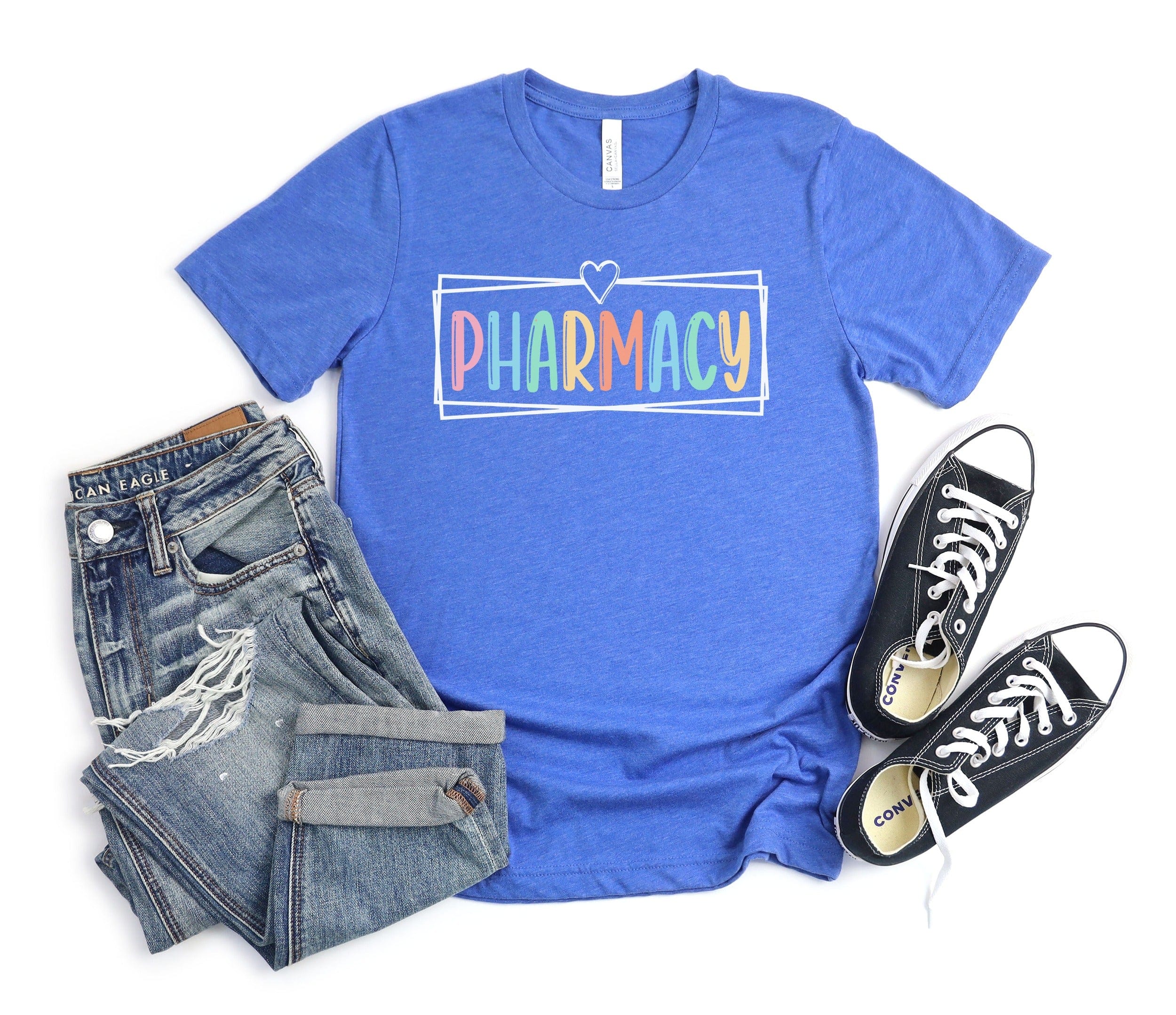 Colorful Pharmacy Tshirt for Healthcare Professionals product type