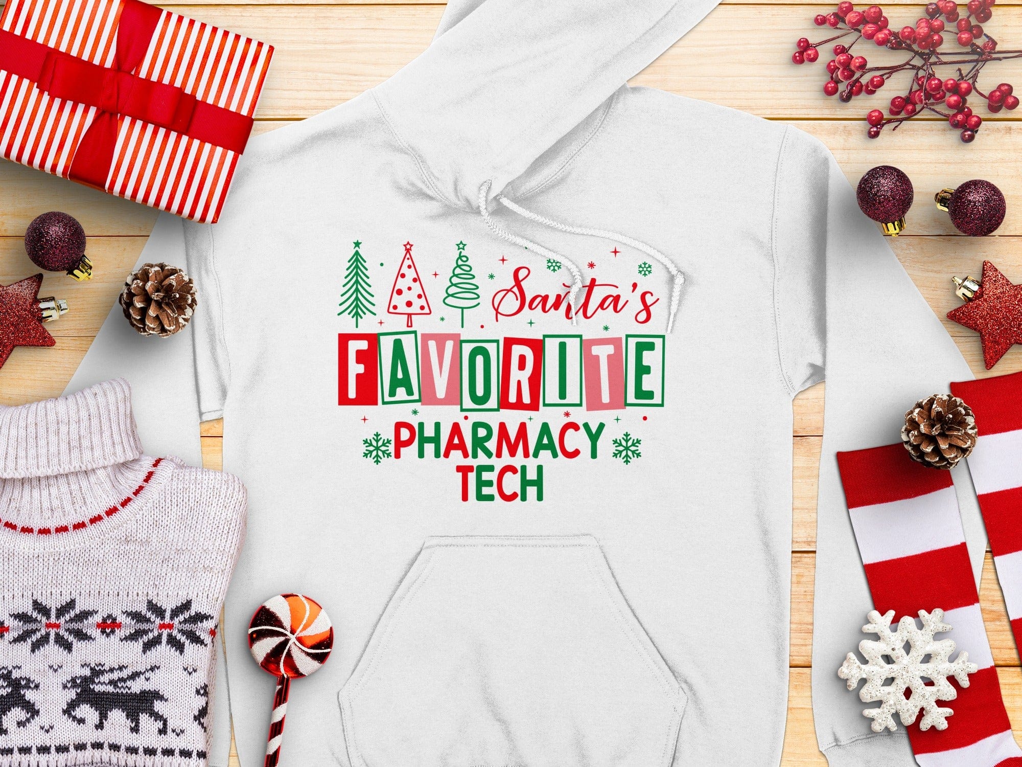 Santa's Favorite Pharmacy Tech Design Hoodie product