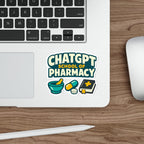 Sticker for ChatGPT School of Pharmacy with mortar and pestle, pill, and book.
