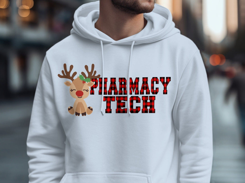 Pharmacy Tech Christmas Hoodie with Reindeer Design