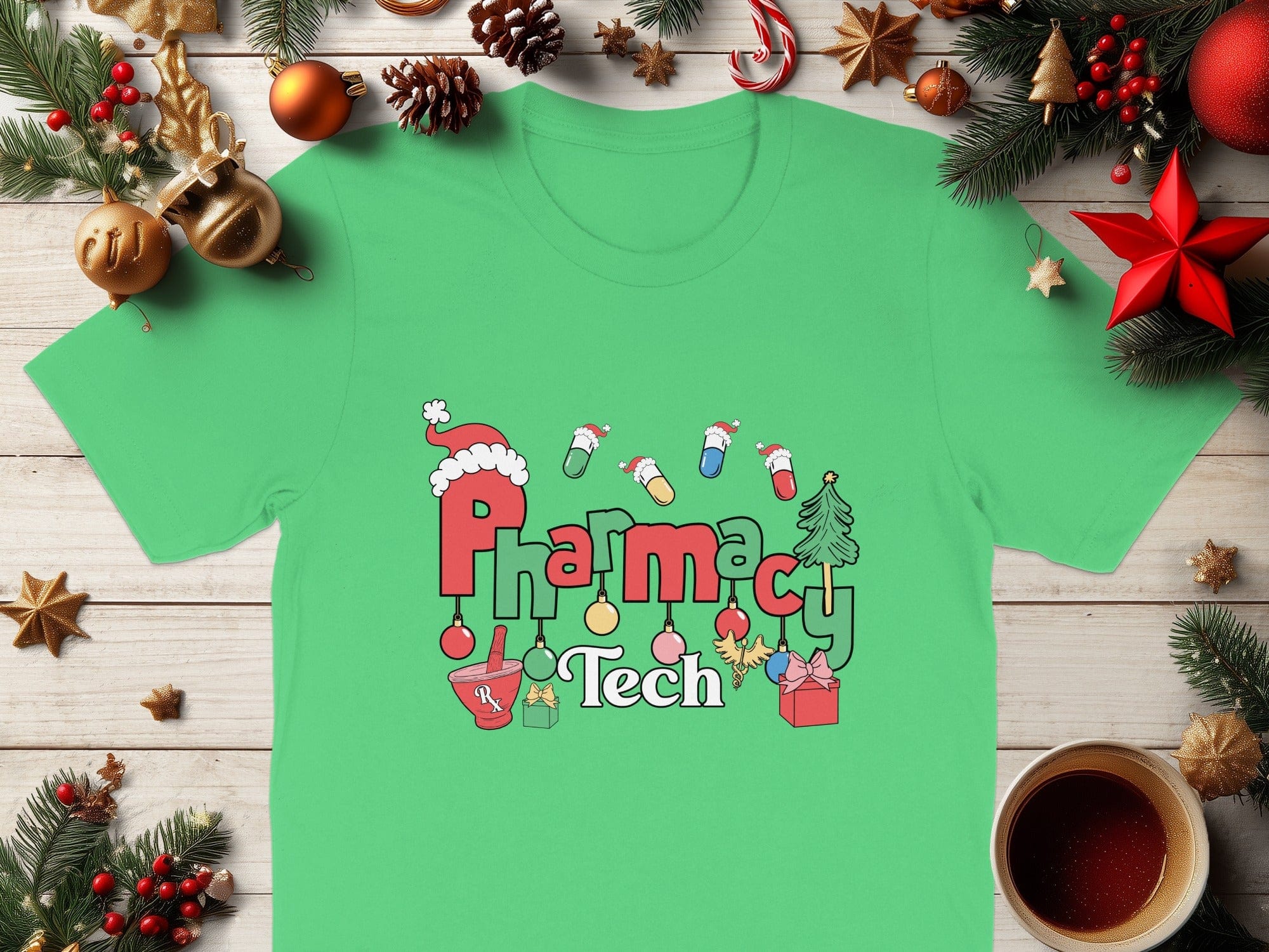 Pharmacy Tech Christmas themed festive shirt