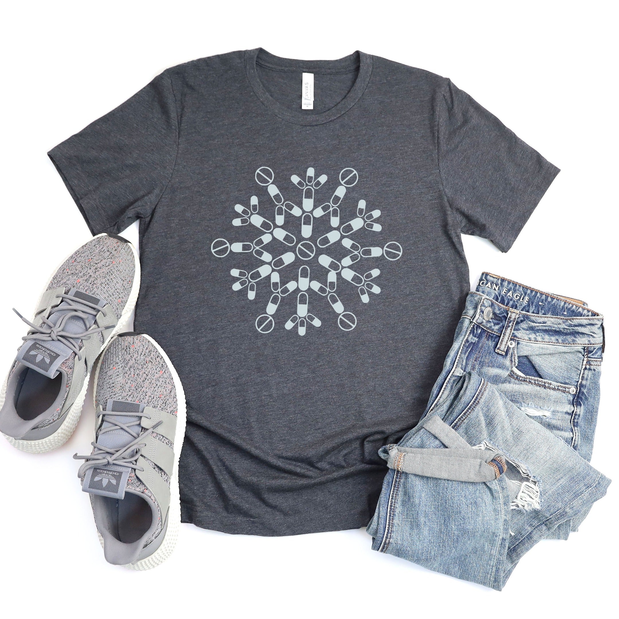 Snowflake Style Graphic T Shirt Casual Top