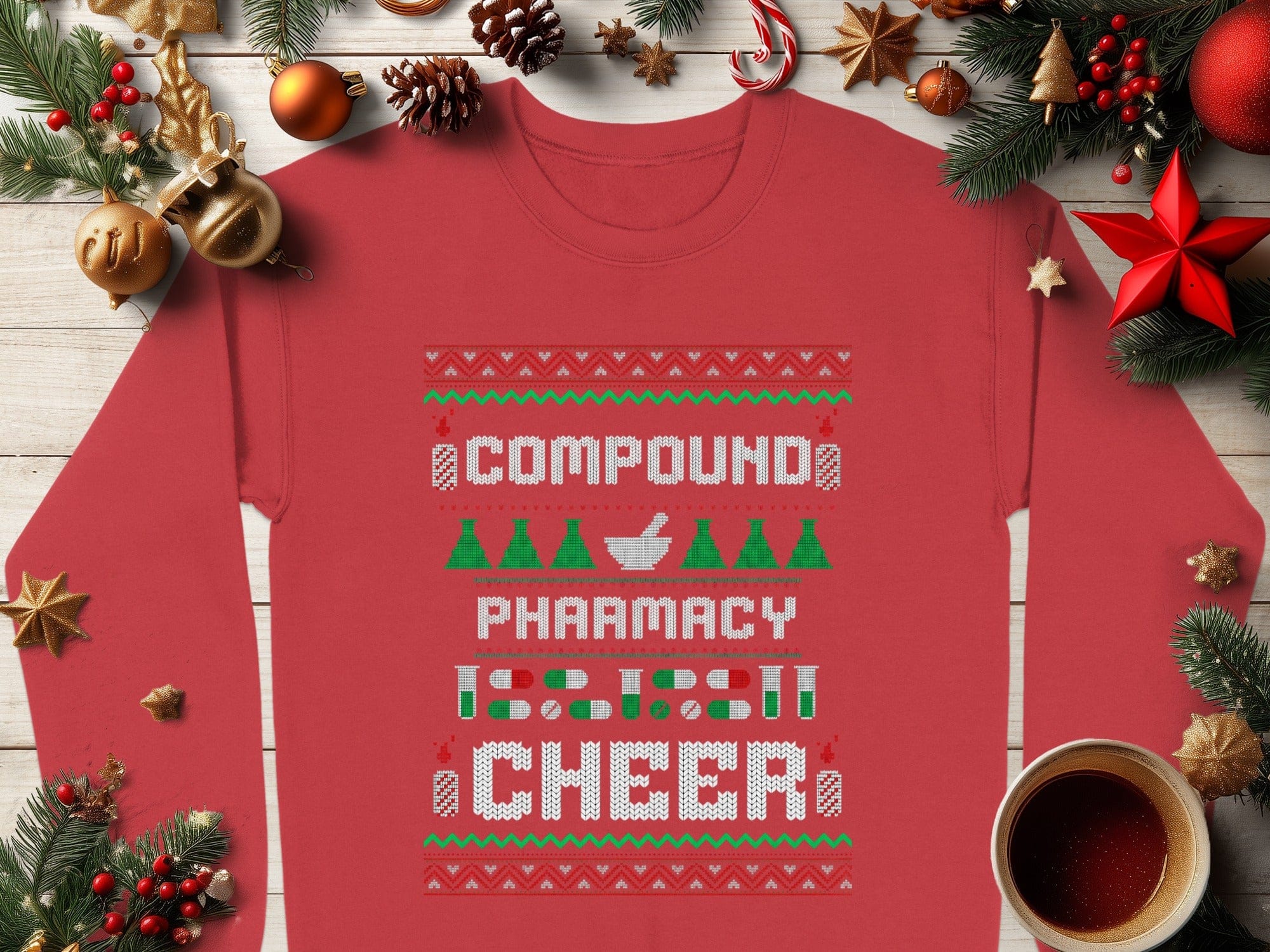 Compound Pharmacy Cheer Design Top for Festive Season