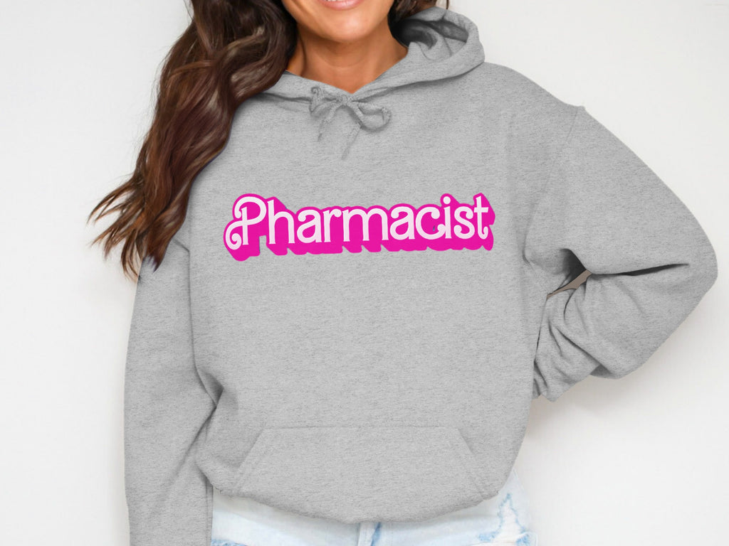 Pharmacist Hoodie with Bright Pink Lettering for sale