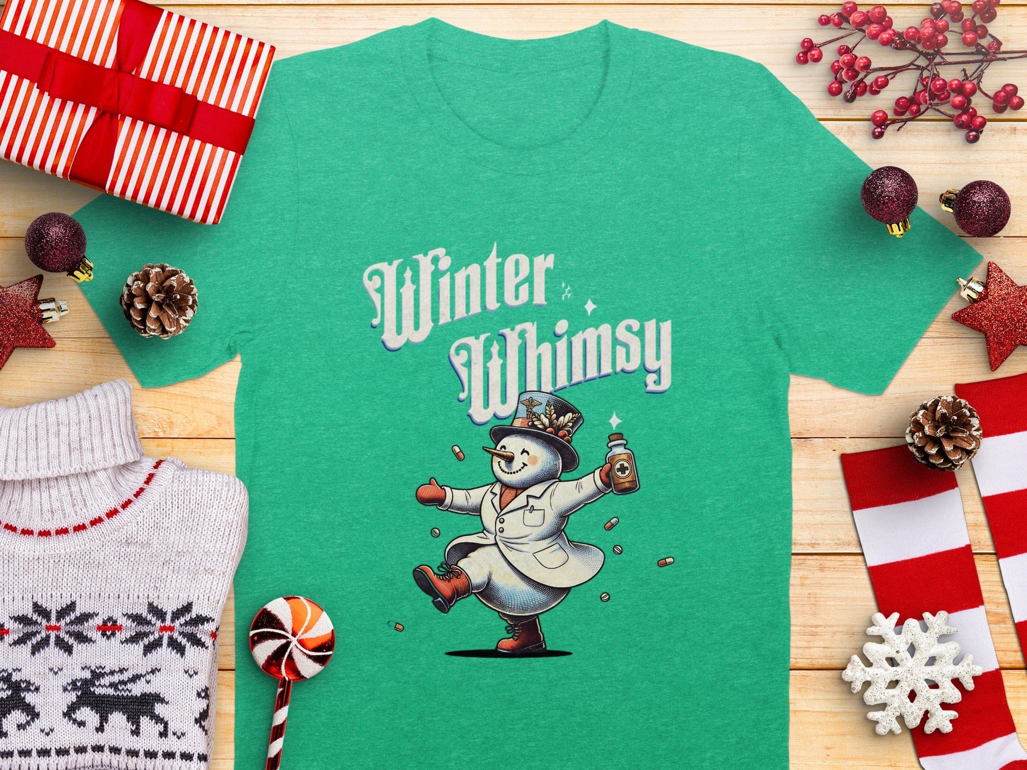 Winter Whimsy Snowman Holiday T-Shirt