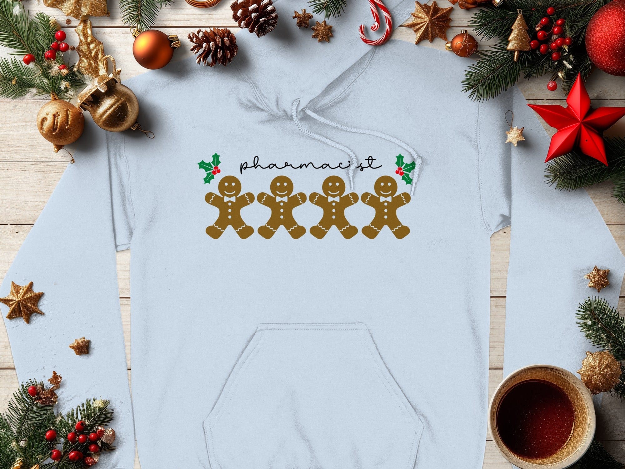 Pharmacist Gingerbread Men Christmas Hoodie