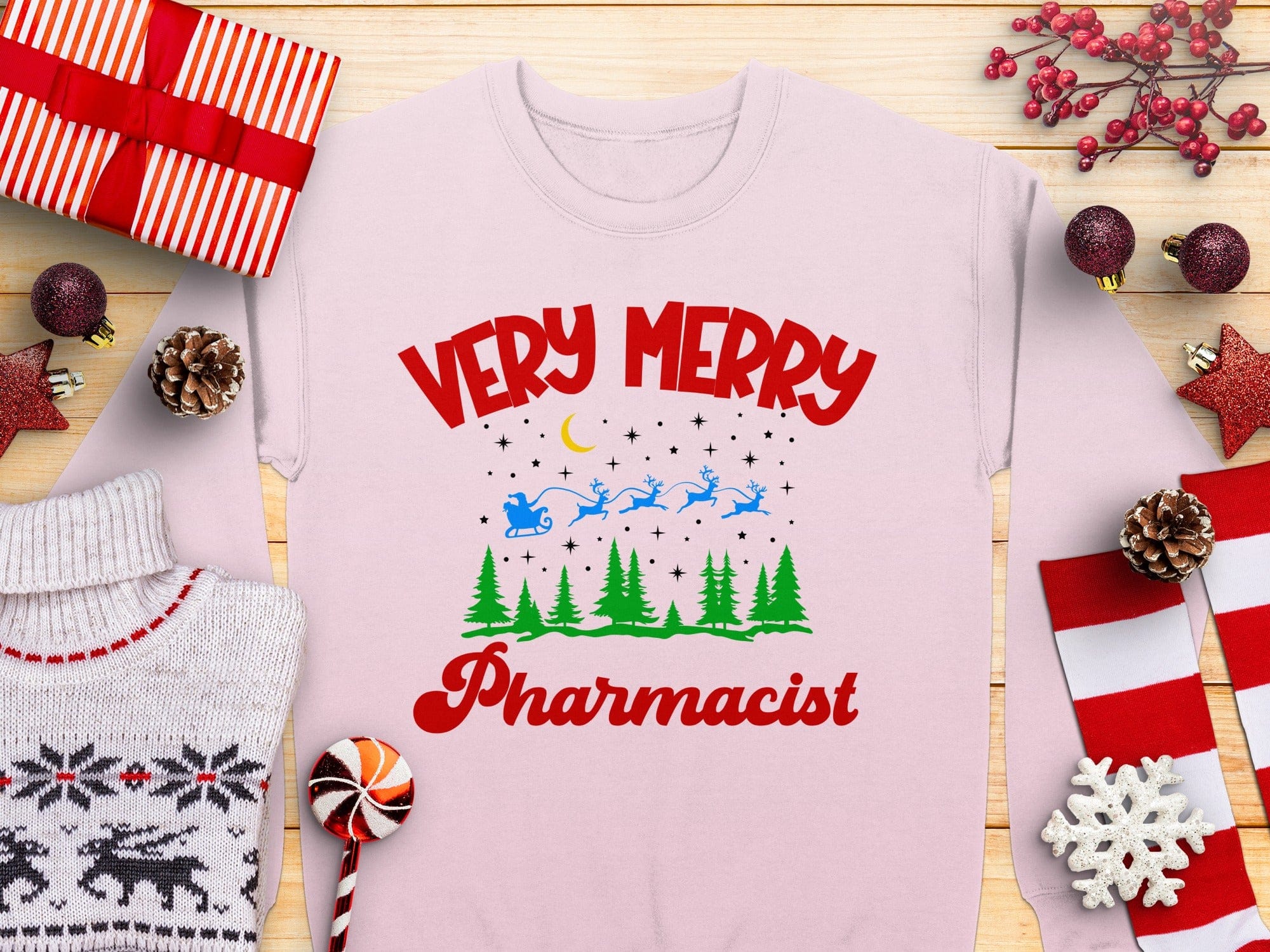 Very Merry Pharmacist Holiday Sweatshirt Product
