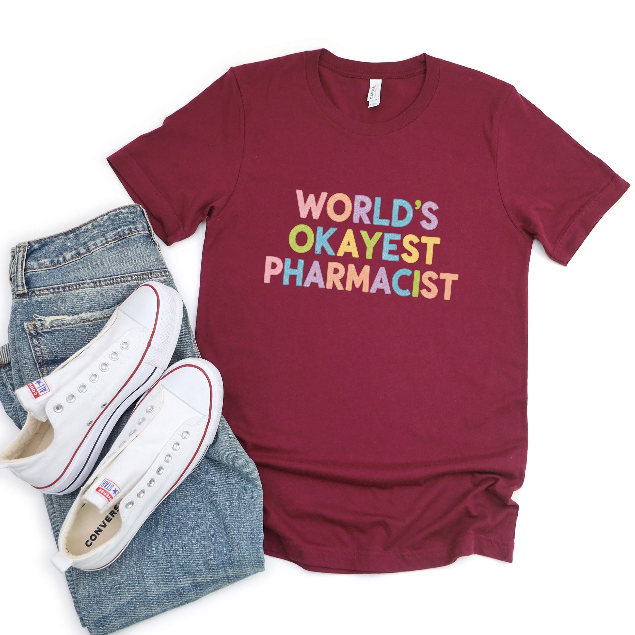 World's Okayest Pharmacist Funny Graphic Tee