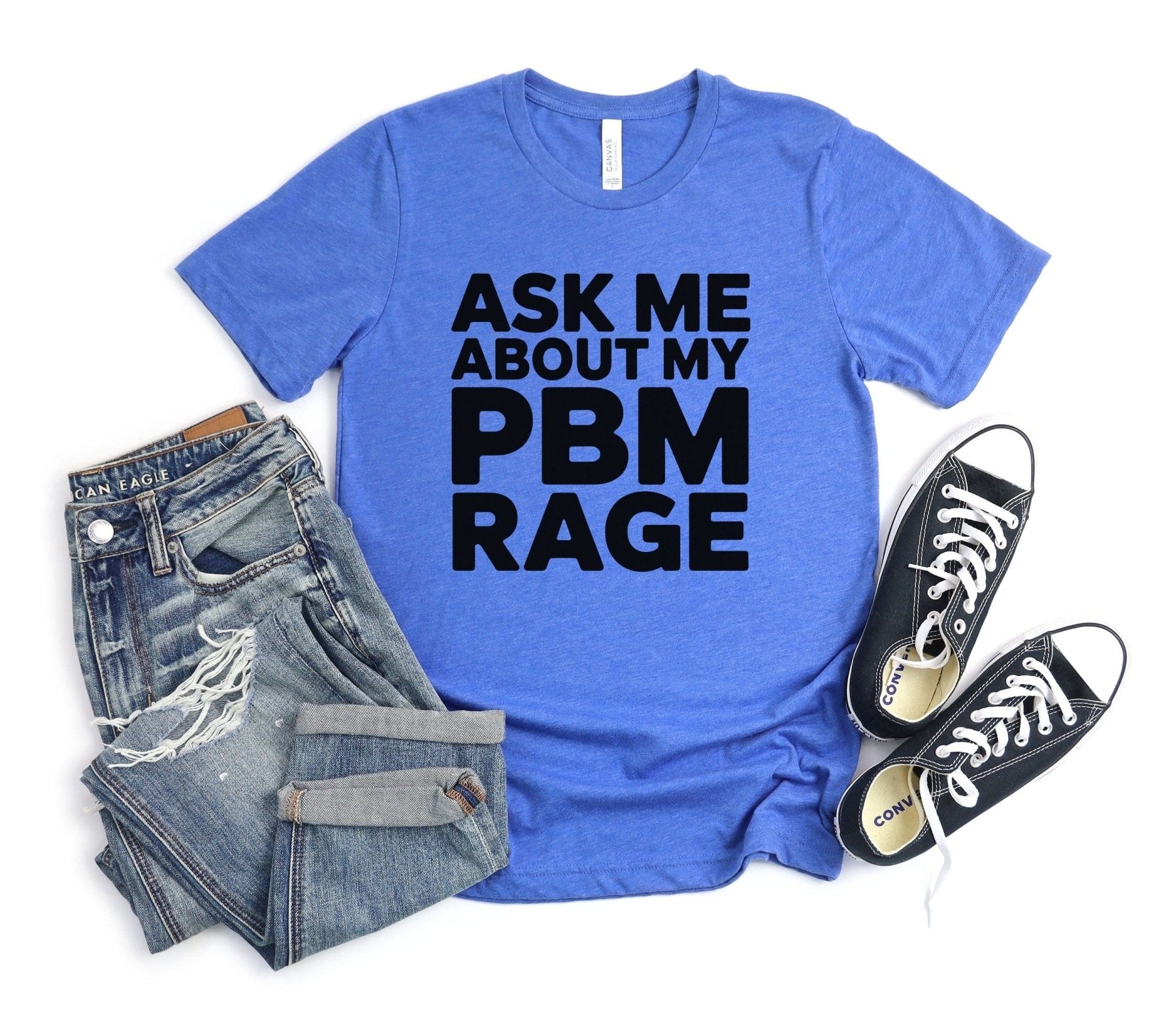 Ask Me About My PBM Rage Tee - Adverse Reactions - Pharmacy Apparel for Pharmacists, Techs & Students