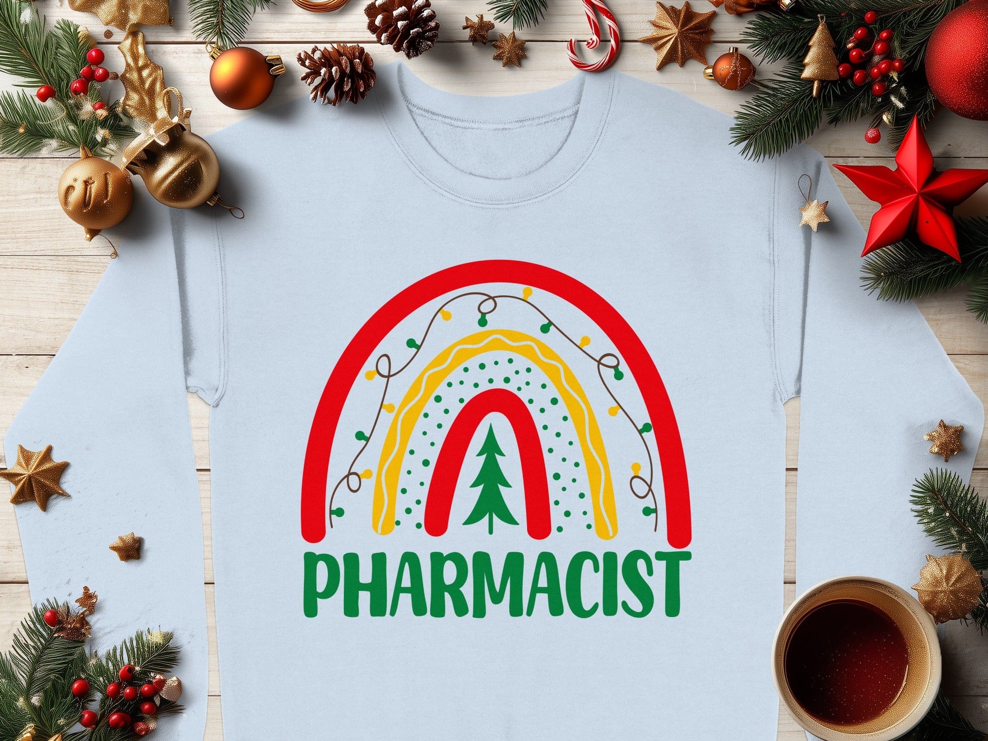 Festive Holiday Rainbow Pharmacist Sweatshirt