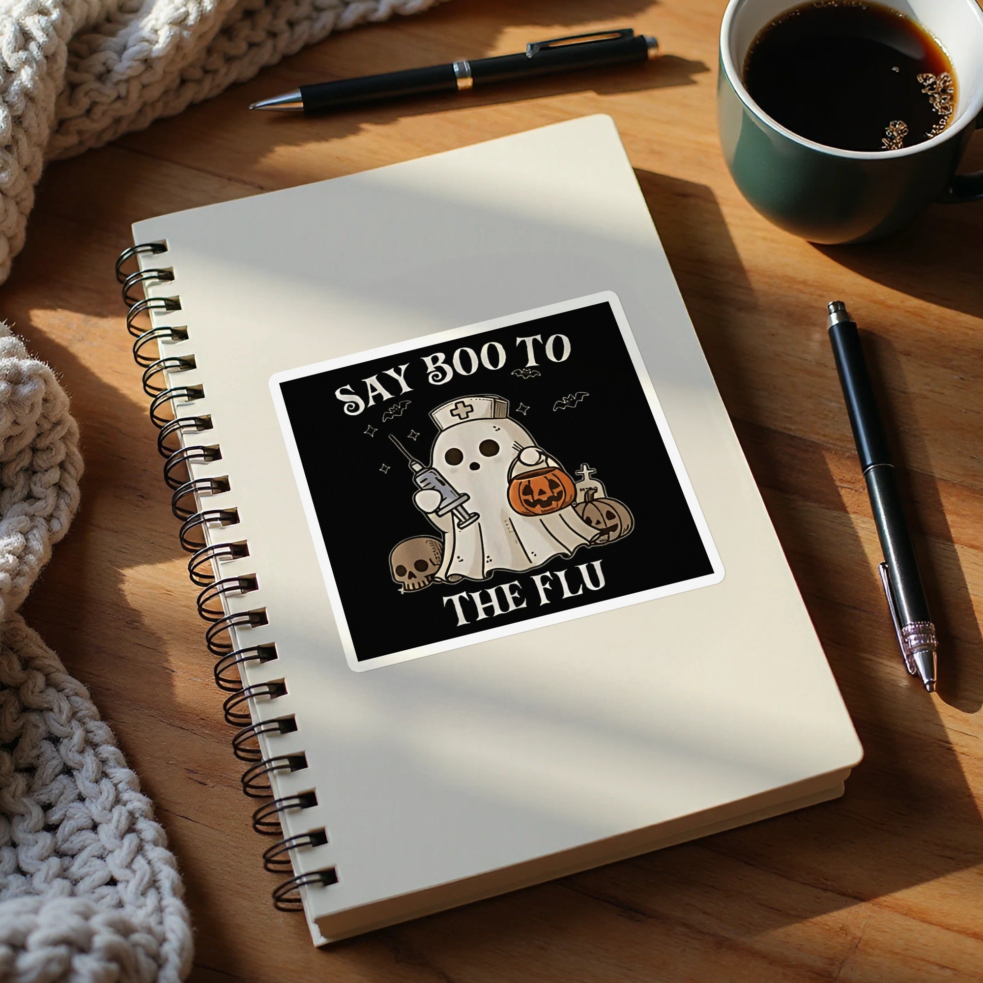 Say Boo To The Flu Halloween Sticker product type