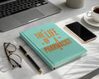 Turquoise planner titled "The Life of a Pharmacist" with glasses, pen, phone, and laptop.