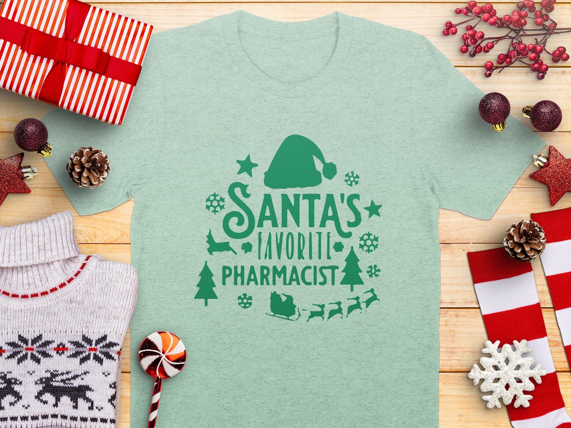 Santa's Favorite Pharmacist Holiday T-Shirt