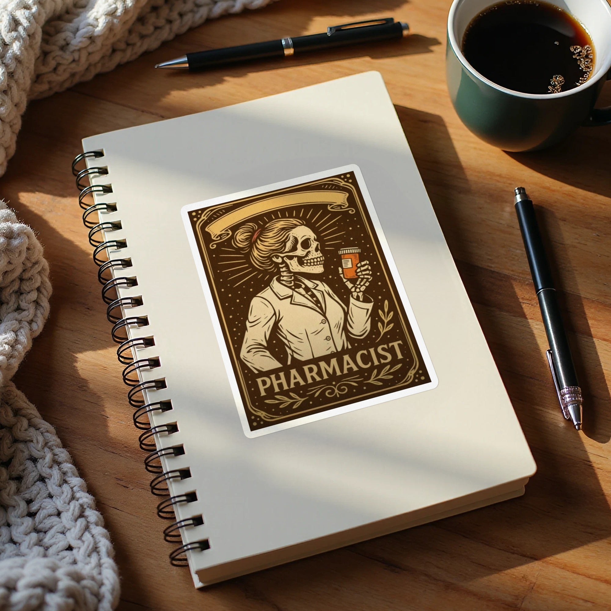 Skeleton Pharmacist Celebratory Drink Notebook product
