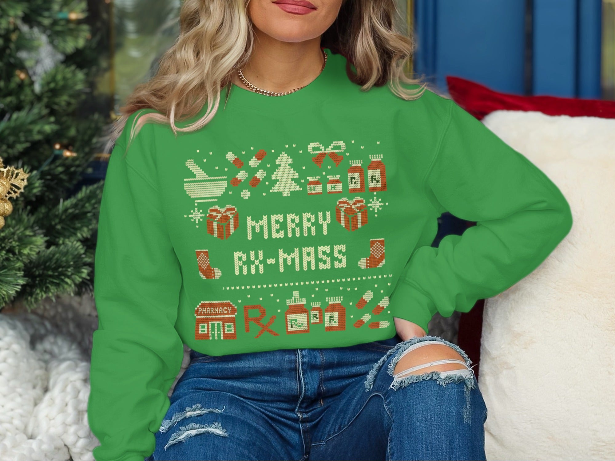 Merry RX-Mass Sweatshirt Perfect for Holidays