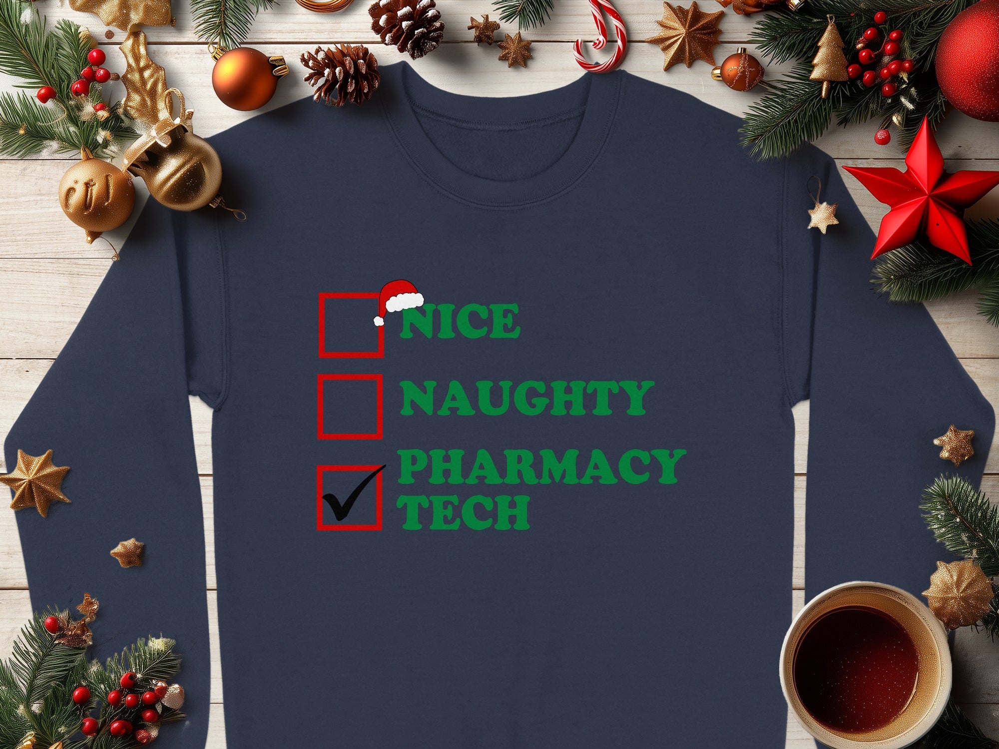 Nice Naughty Pharmacy Tech Christmas Shirt product
