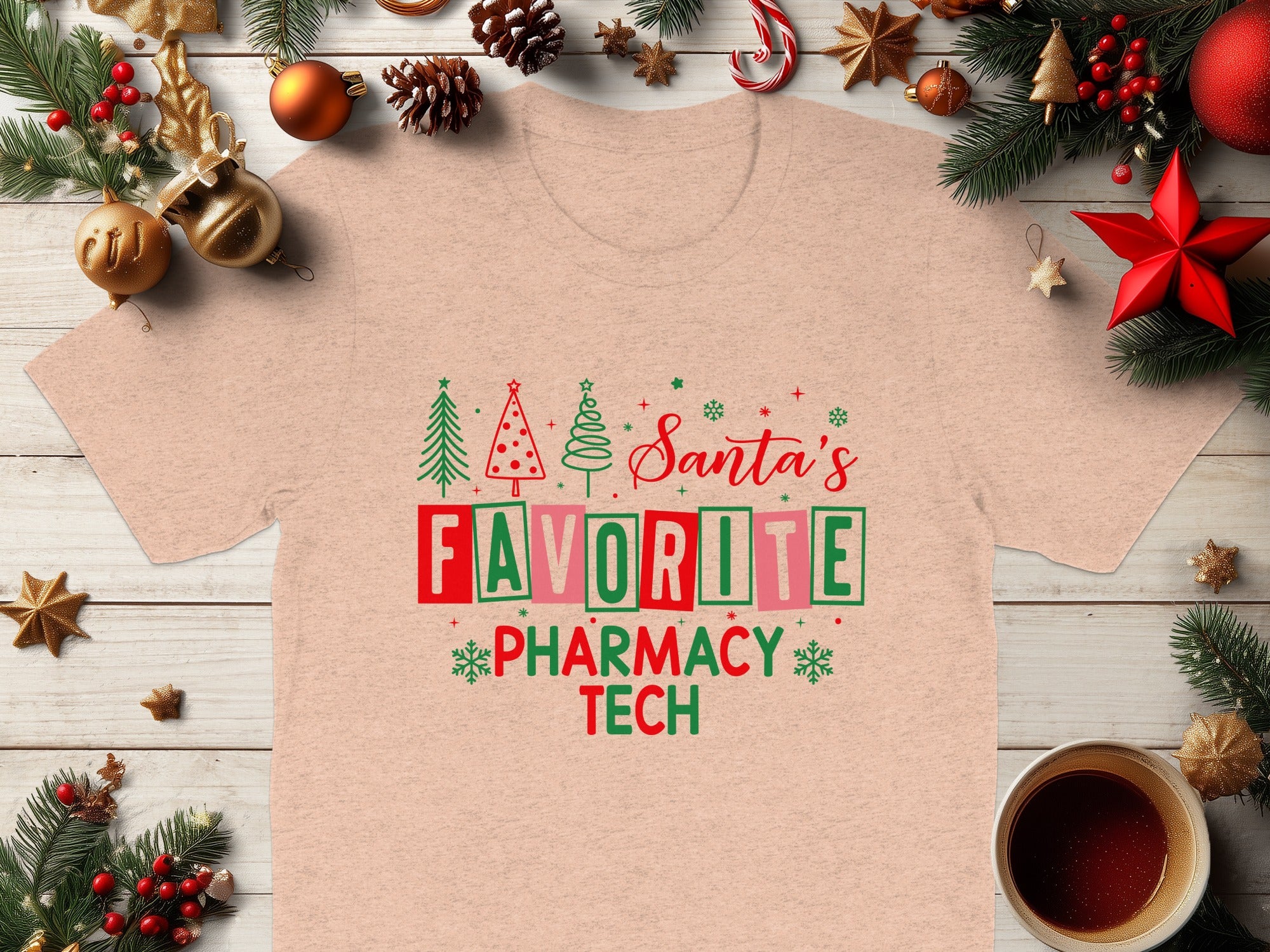 Santa's Favorite Pharmacy Tech Christmas T-Shirt product
