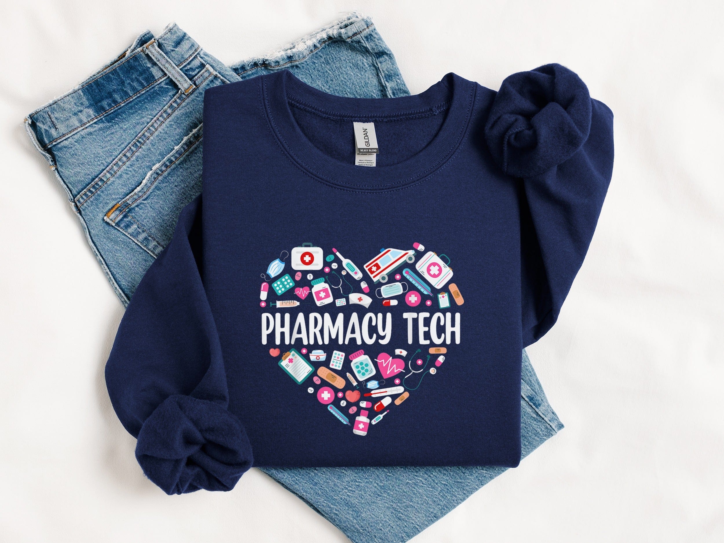 Unique Heart Design Pharmacy Tech Apparel Product