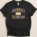 Black t-shirt with colorful "PHARMACY TECHNICIAN CPHT" text.