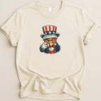 Cartoon Uncle Sam pointing forward, wearing a red bowtie and top hat.