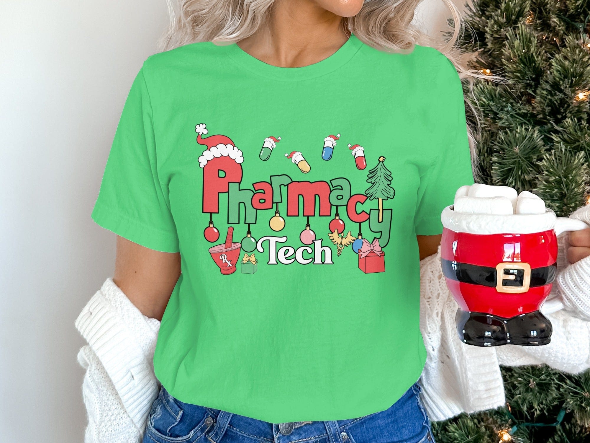 Festive Pharmacy Tech Holiday Themed Shirt
