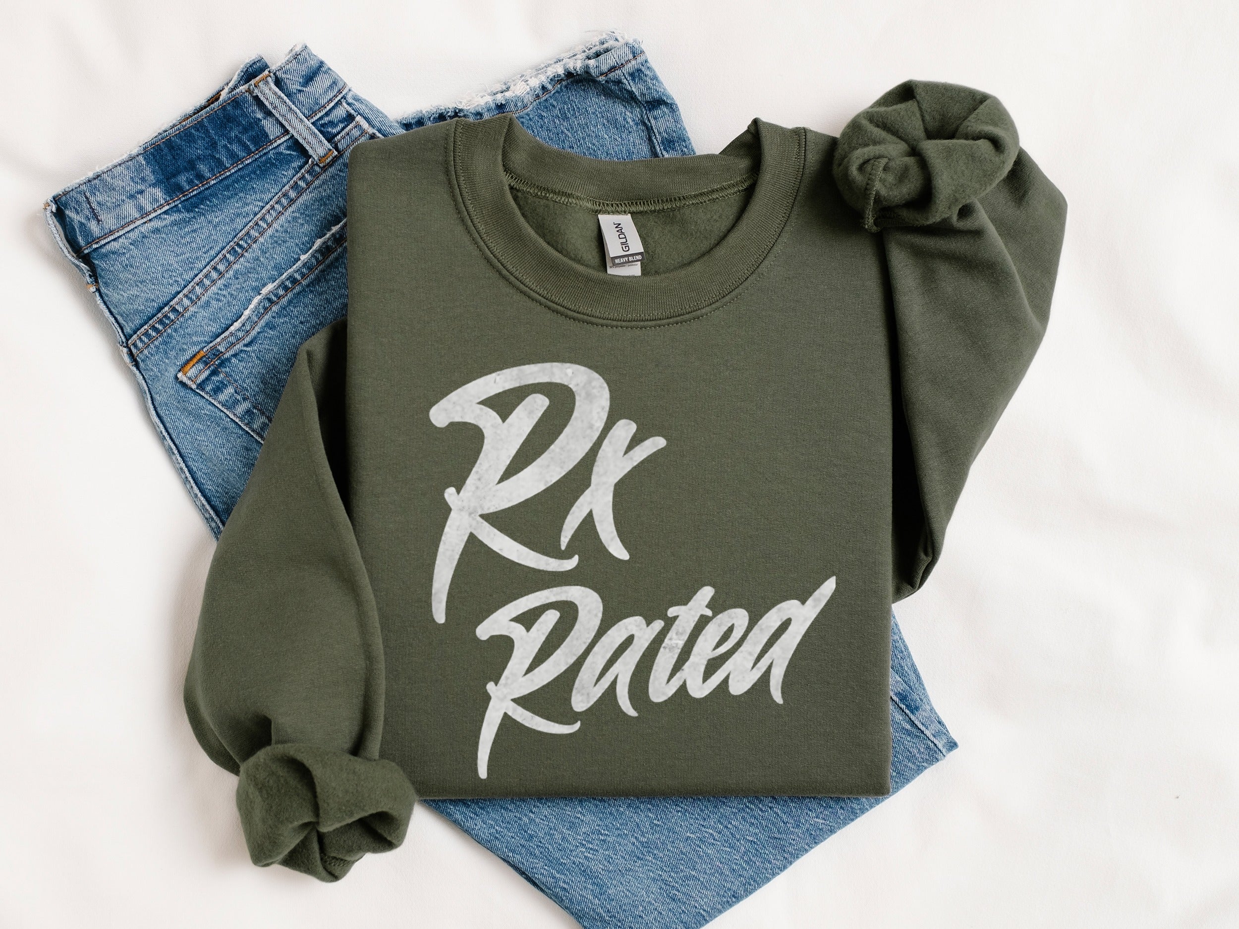 Rx Rated Sweatshirt Bold Graphic Design
