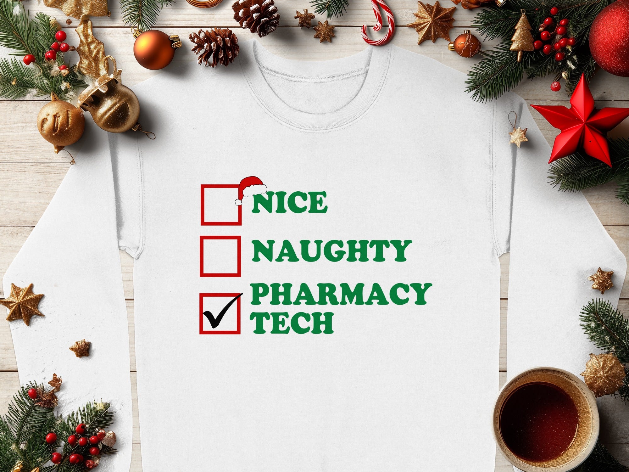 Christmas Checklist Pharmacy Tech Novelty Shirt product