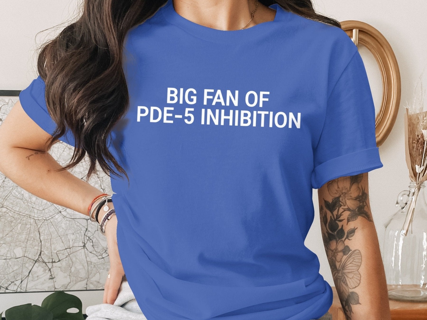 Big Fan of PDE - 5 Inhibition Tee - Pharmacy Apparel for Pharmacists, Techs & Students