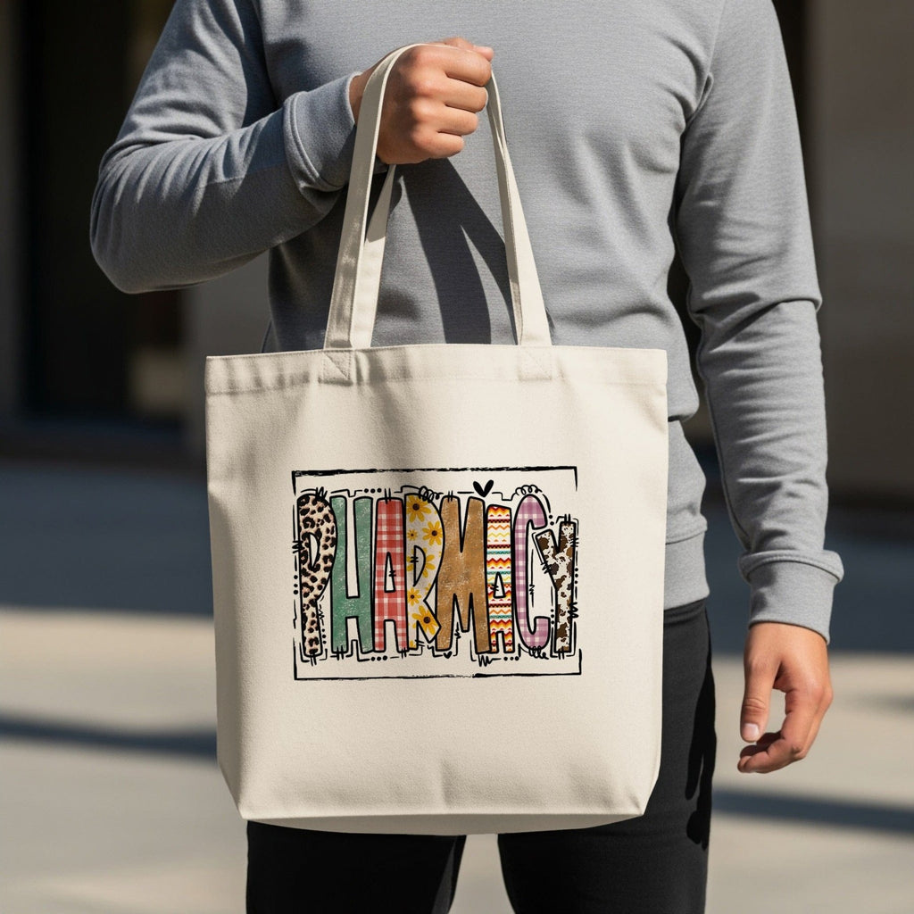 Boho Patchwork Pharmacy Tote Bag - Adverse Reactions - Pharmacy Apparel for Pharmacists, Techs & Students