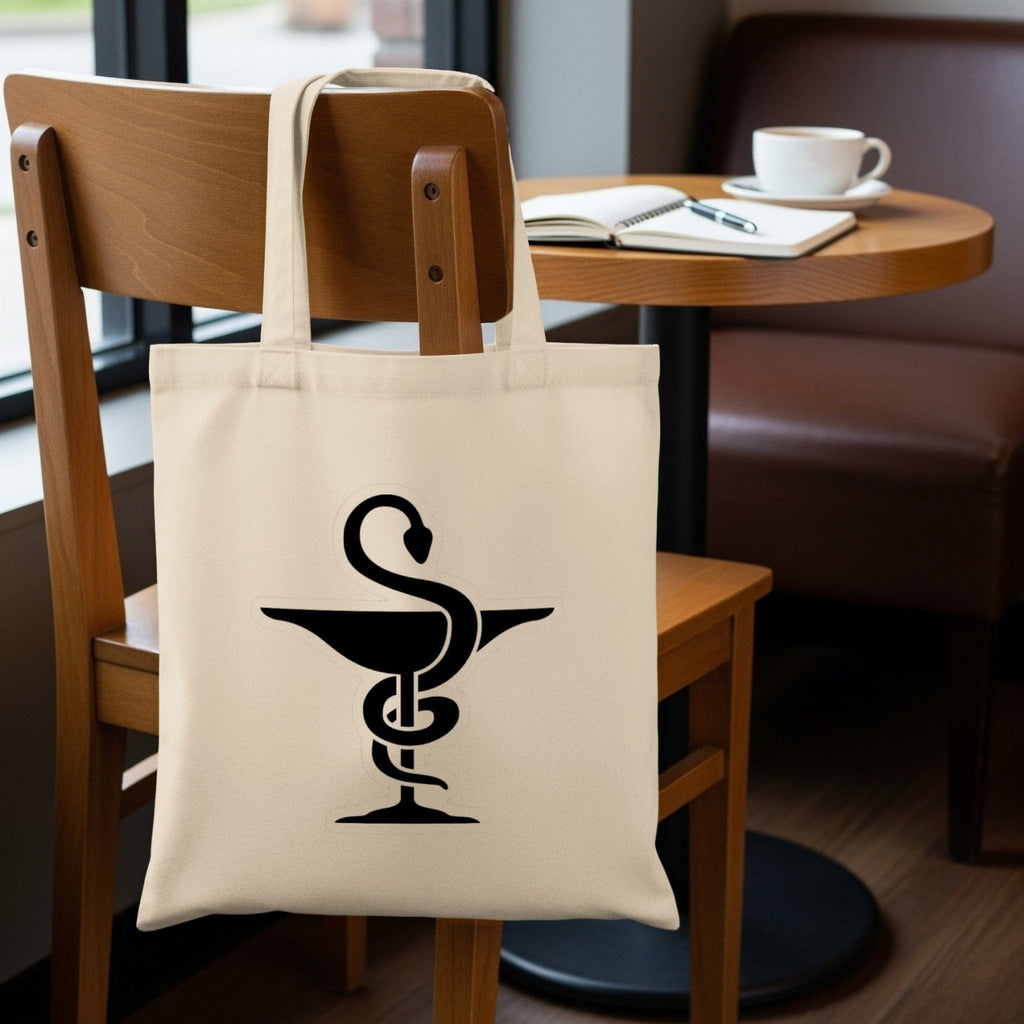 Bowl of Hygieia Pharmacy Symbol Tote Bag - Adverse Reactions - Pharmacy Apparel for Pharmacists, Techs & Students