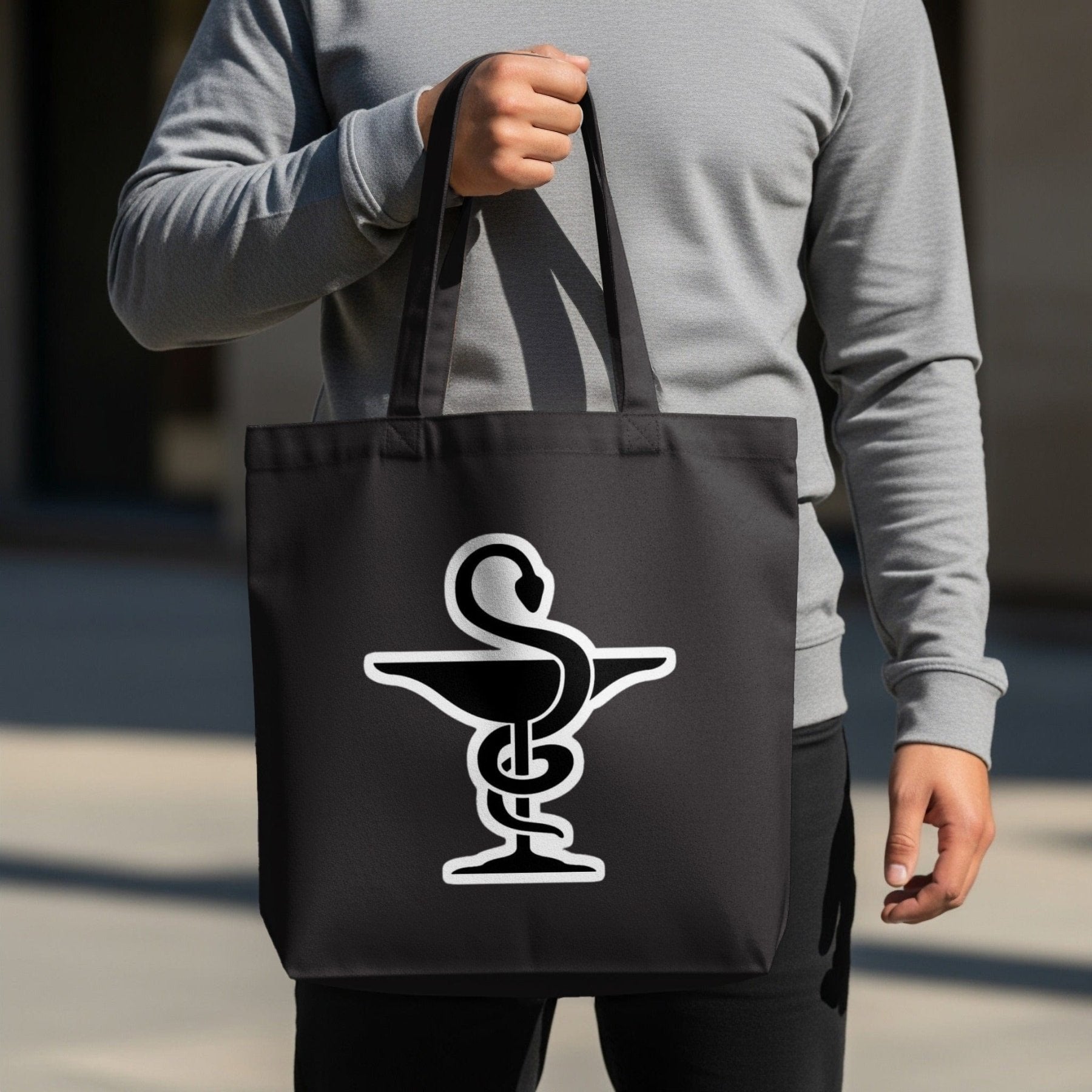 Bowl of Hygieia Pharmacy Symbol Tote Bag - Adverse Reactions - Pharmacy Apparel for Pharmacists, Techs & Students