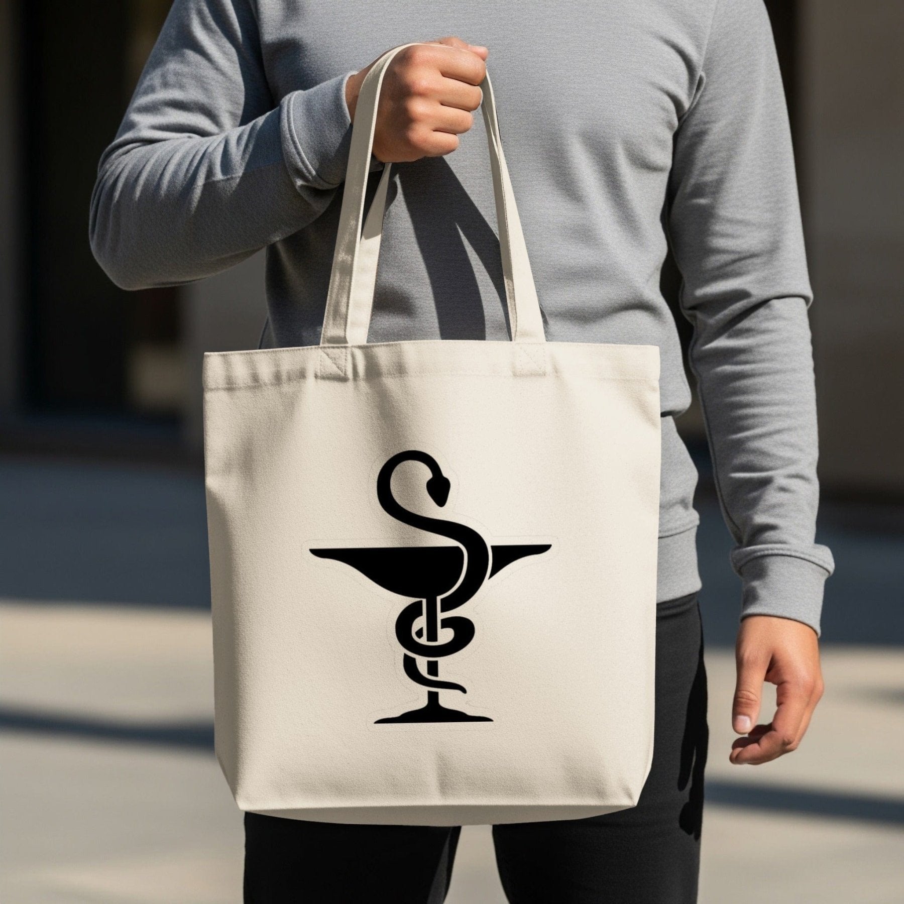 Bowl of Hygieia Pharmacy Symbol Tote Bag - Adverse Reactions - Pharmacy Apparel for Pharmacists, Techs & Students