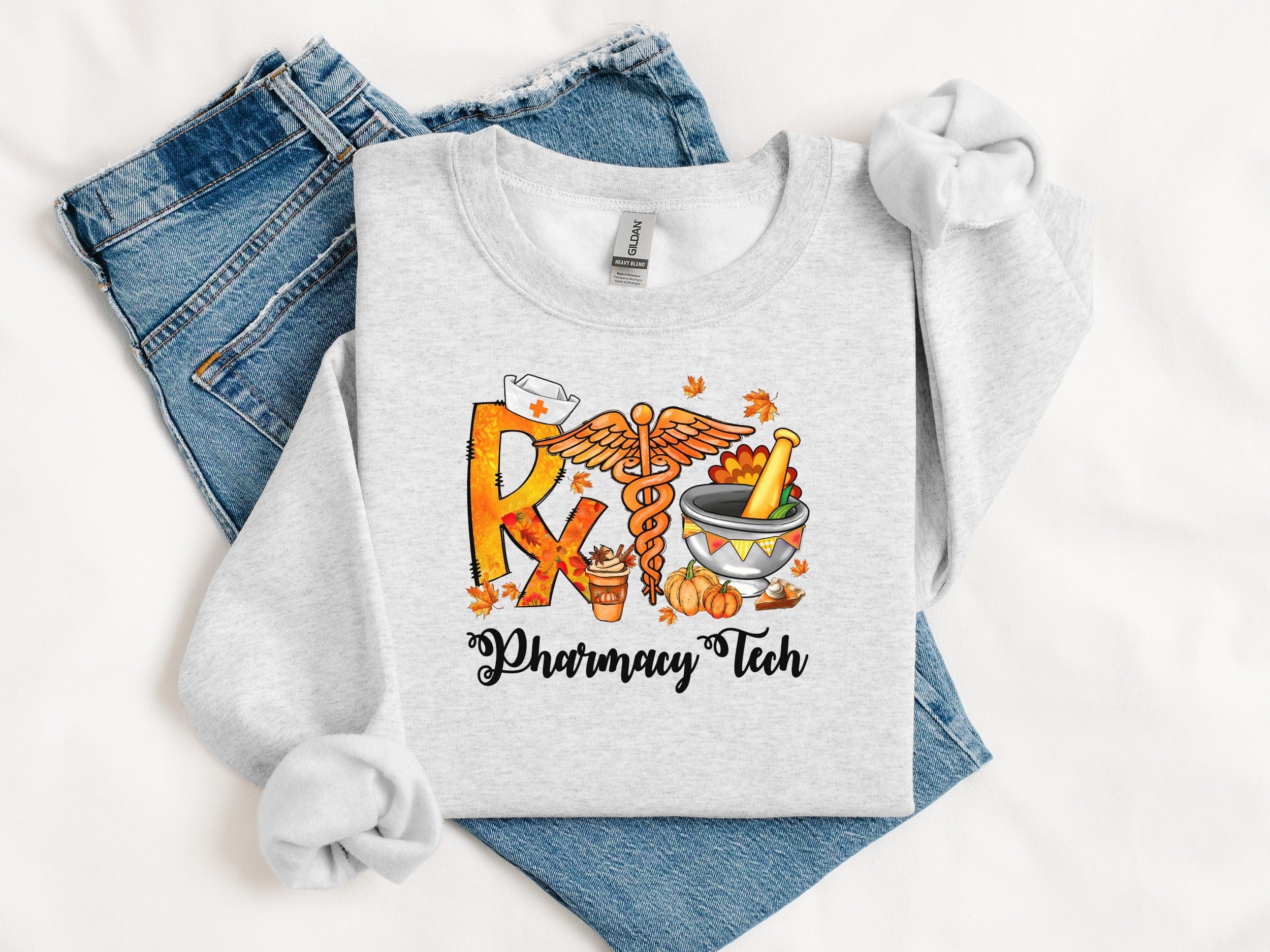 Fall Themed Pharmacy Tech Comfortable Sweatshirt Product