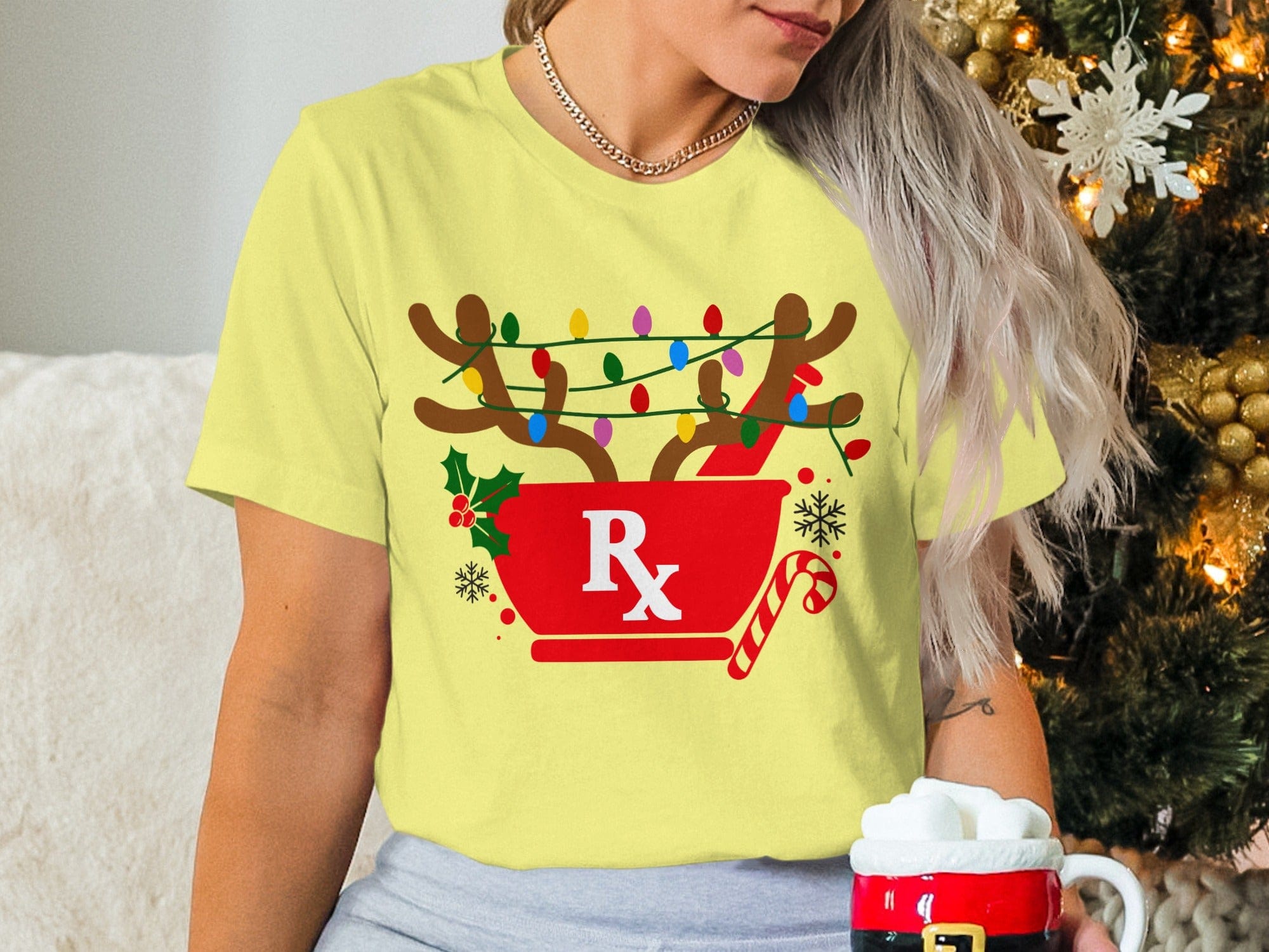 Festive Reindeer Sleigh Graphic Novelty T-Shirt product
