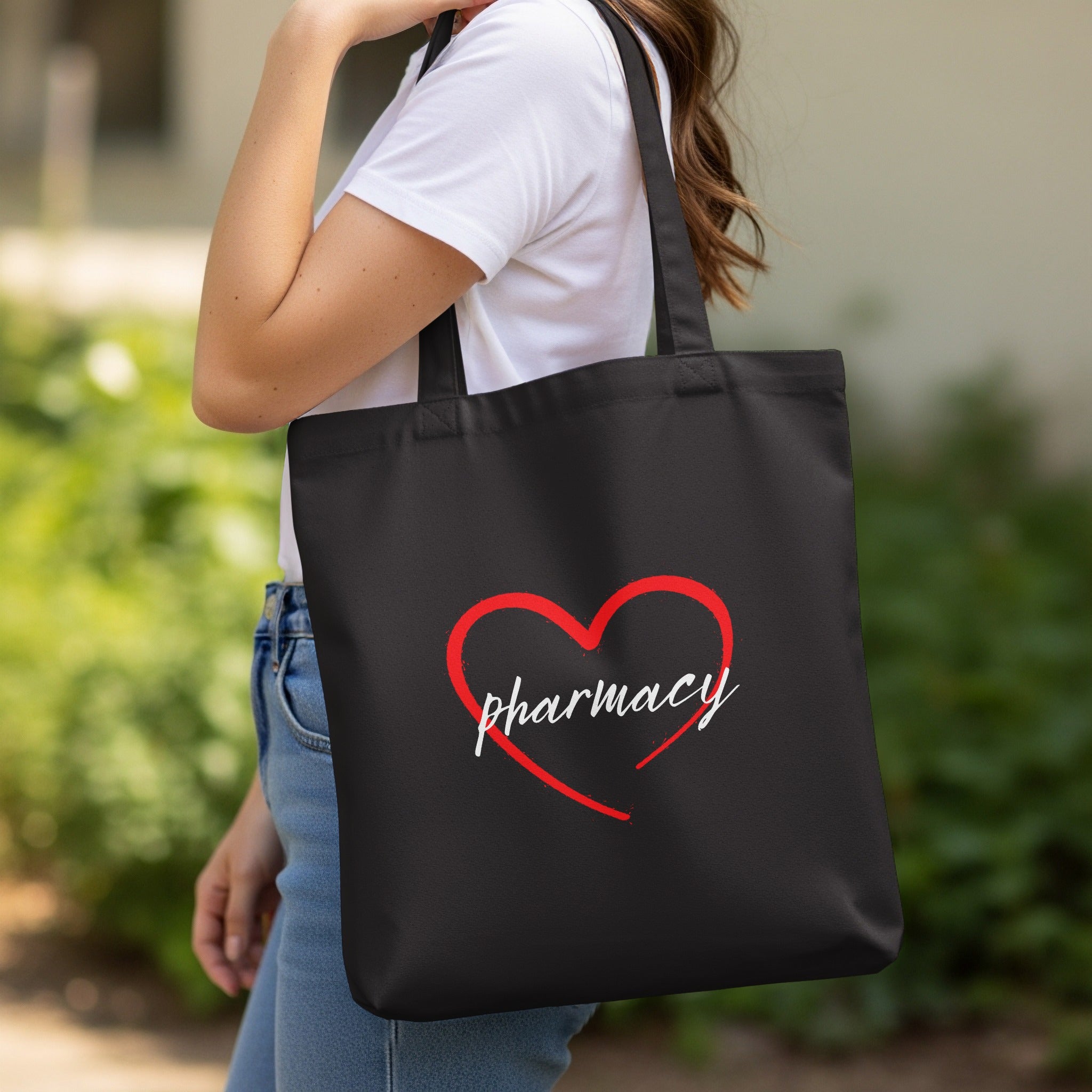 Heart Pharmacy Design on Black Tote Bag product