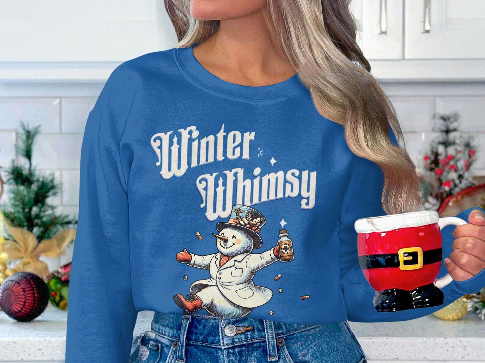 Winter Whimsy Snowman Graphic Sweatshirt Product