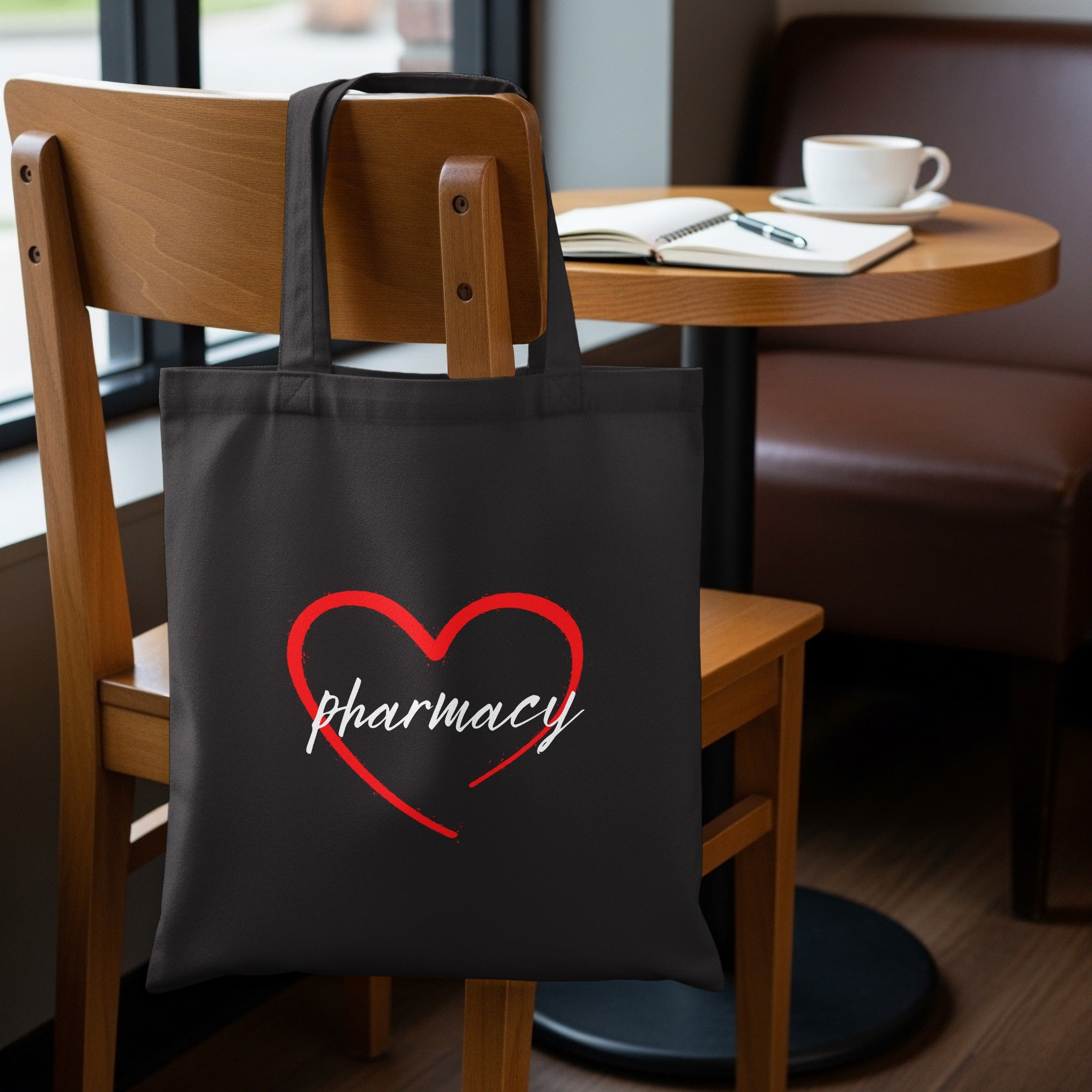 Heart Red Pharmacy Black Tote Bag product