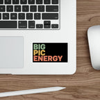 Sticker with "BIG PIC ENERGY" in colorful block letters on a laptop.