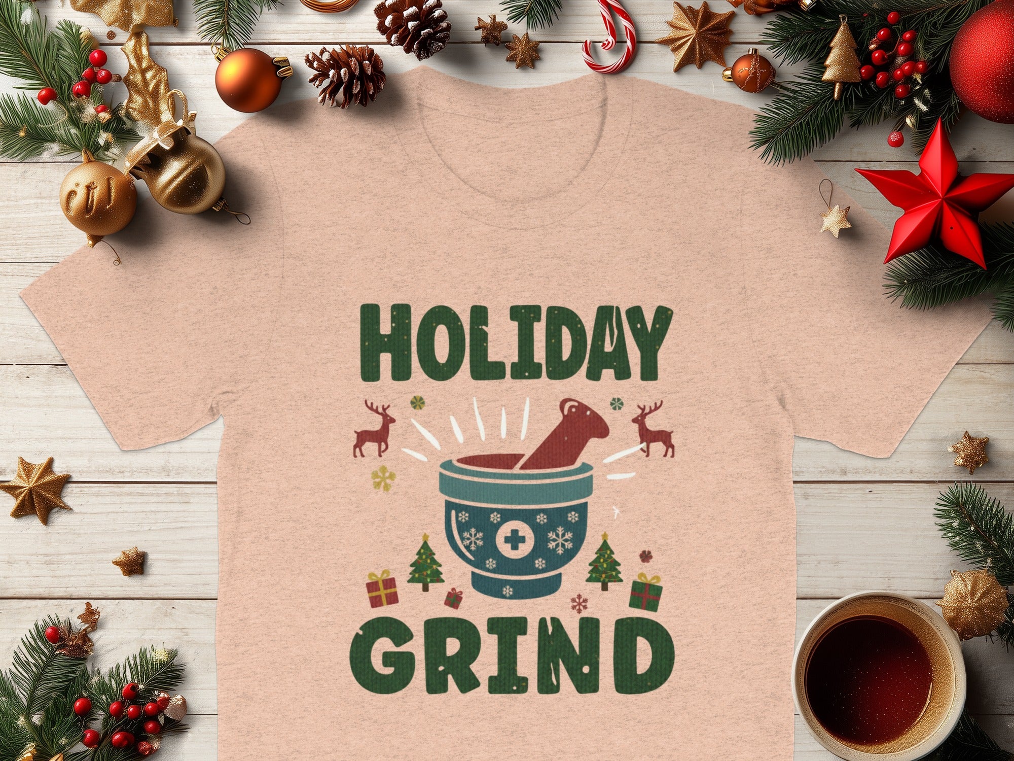 Holiday Grind Festive Graphic Tee perfect for season