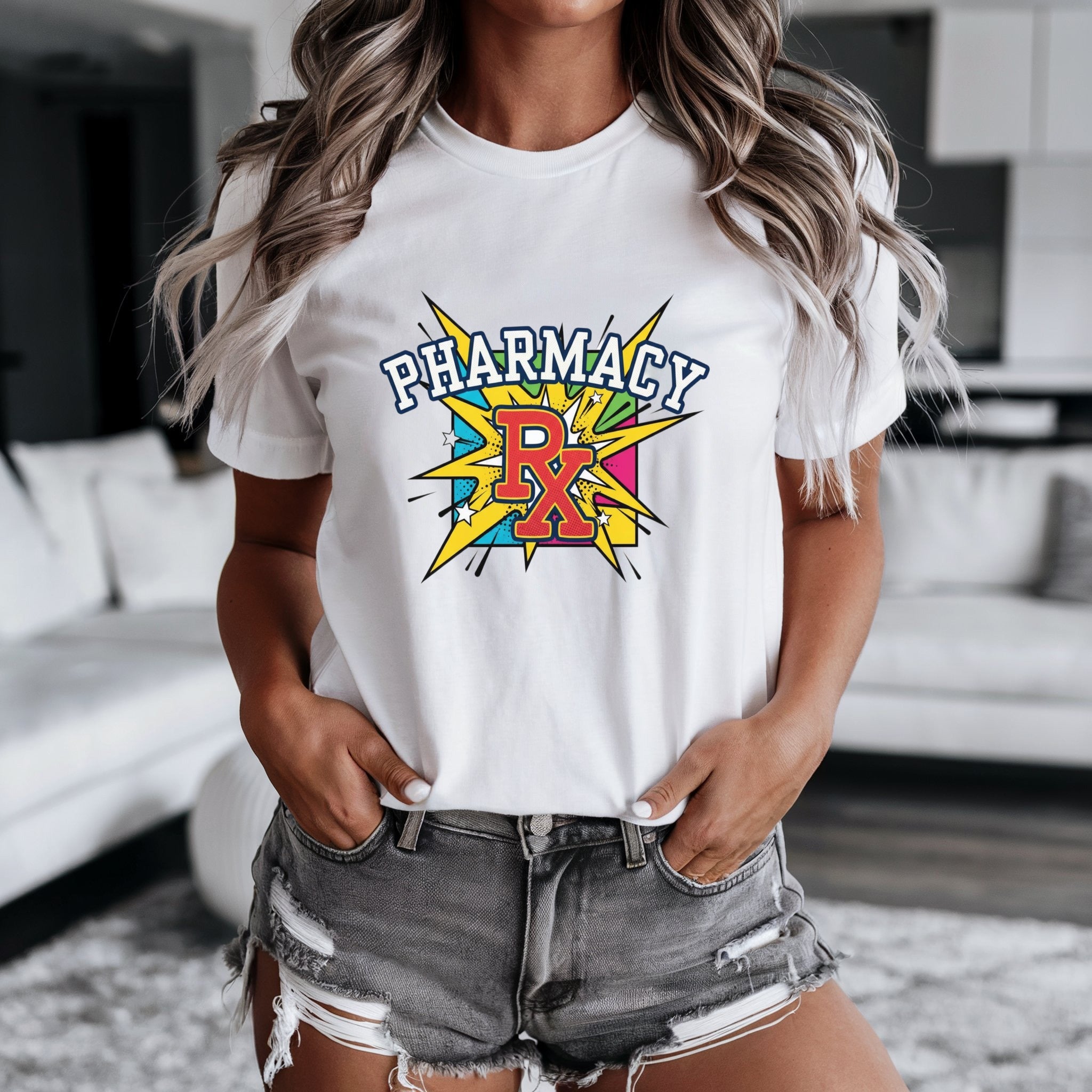Colorful Pharmacy RX Graphic T-Shirt