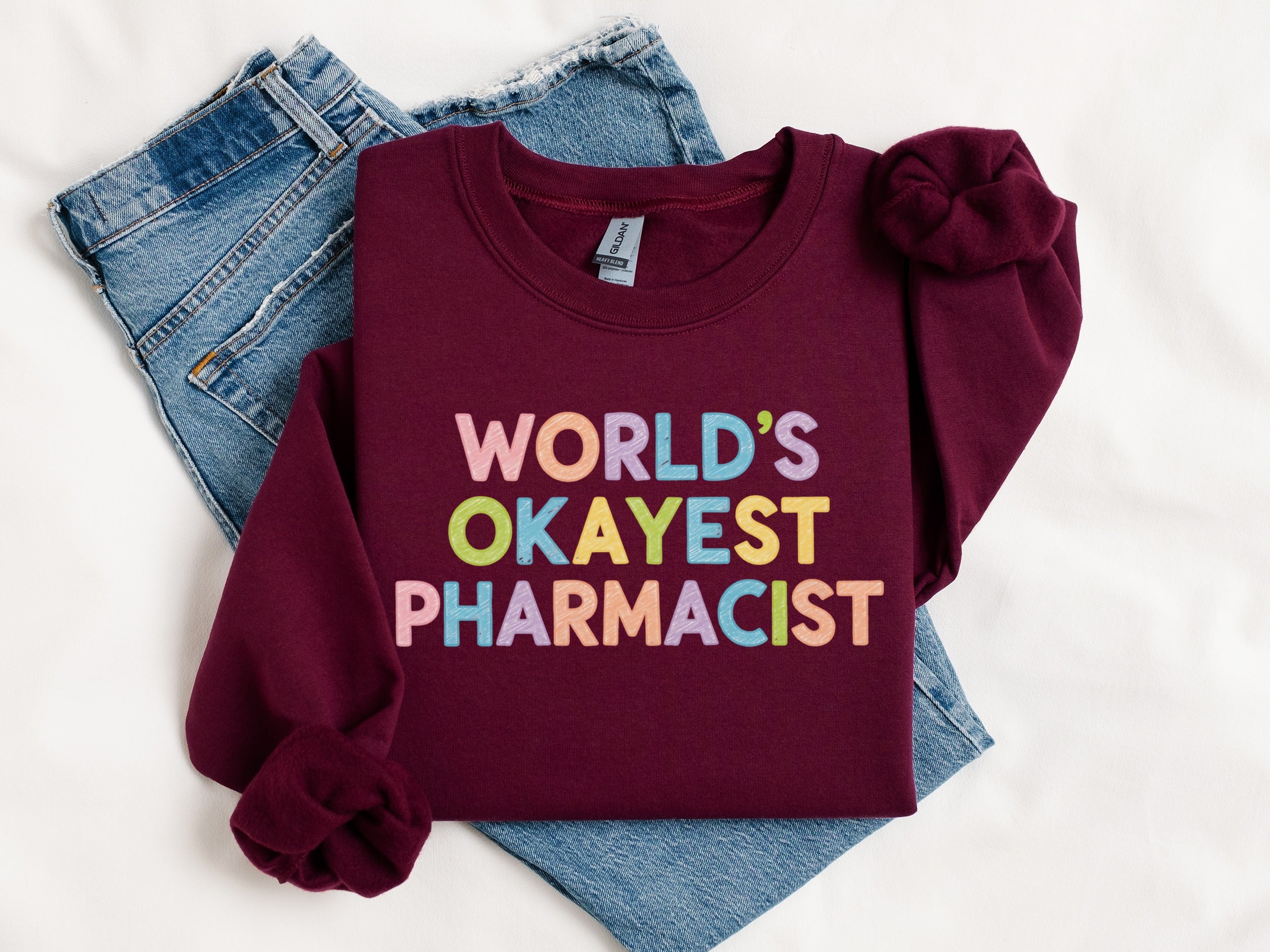 World's Okayest Pharmacist Long Sleeve Shirt