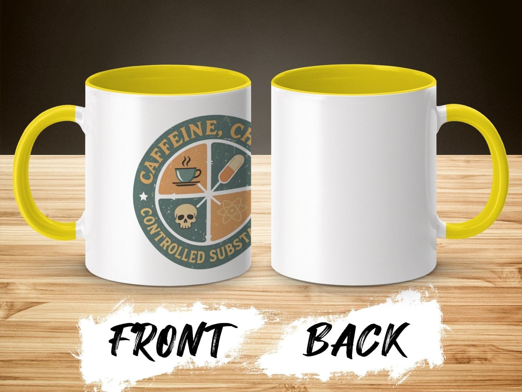 Caffeine, Chaos, Controlled Substances Mug - Pharmacy Apparel for Pharmacists, Techs & Students