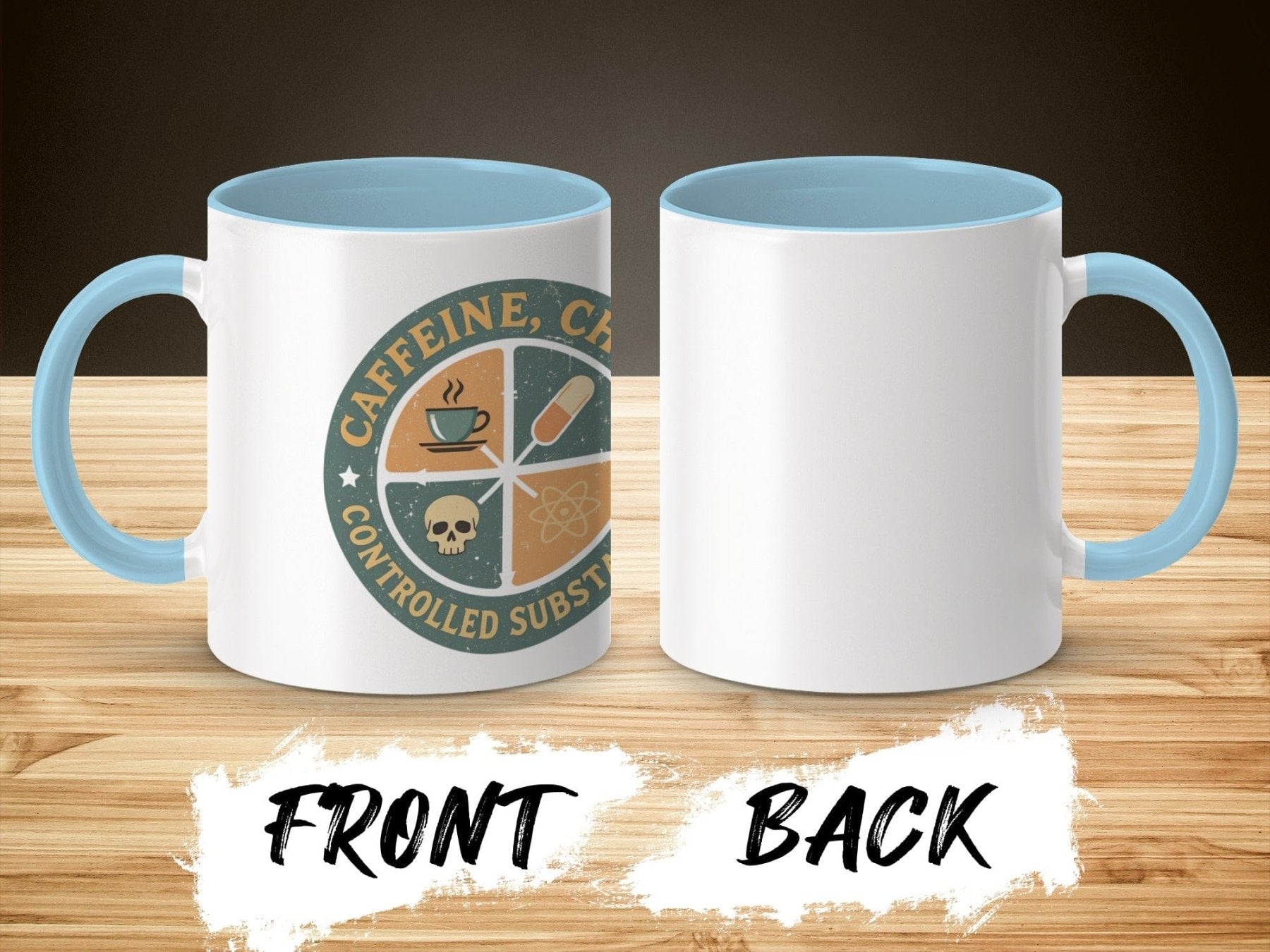Caffeine, Chaos, Controlled Substances Mug - Pharmacy Apparel for Pharmacists, Techs & Students