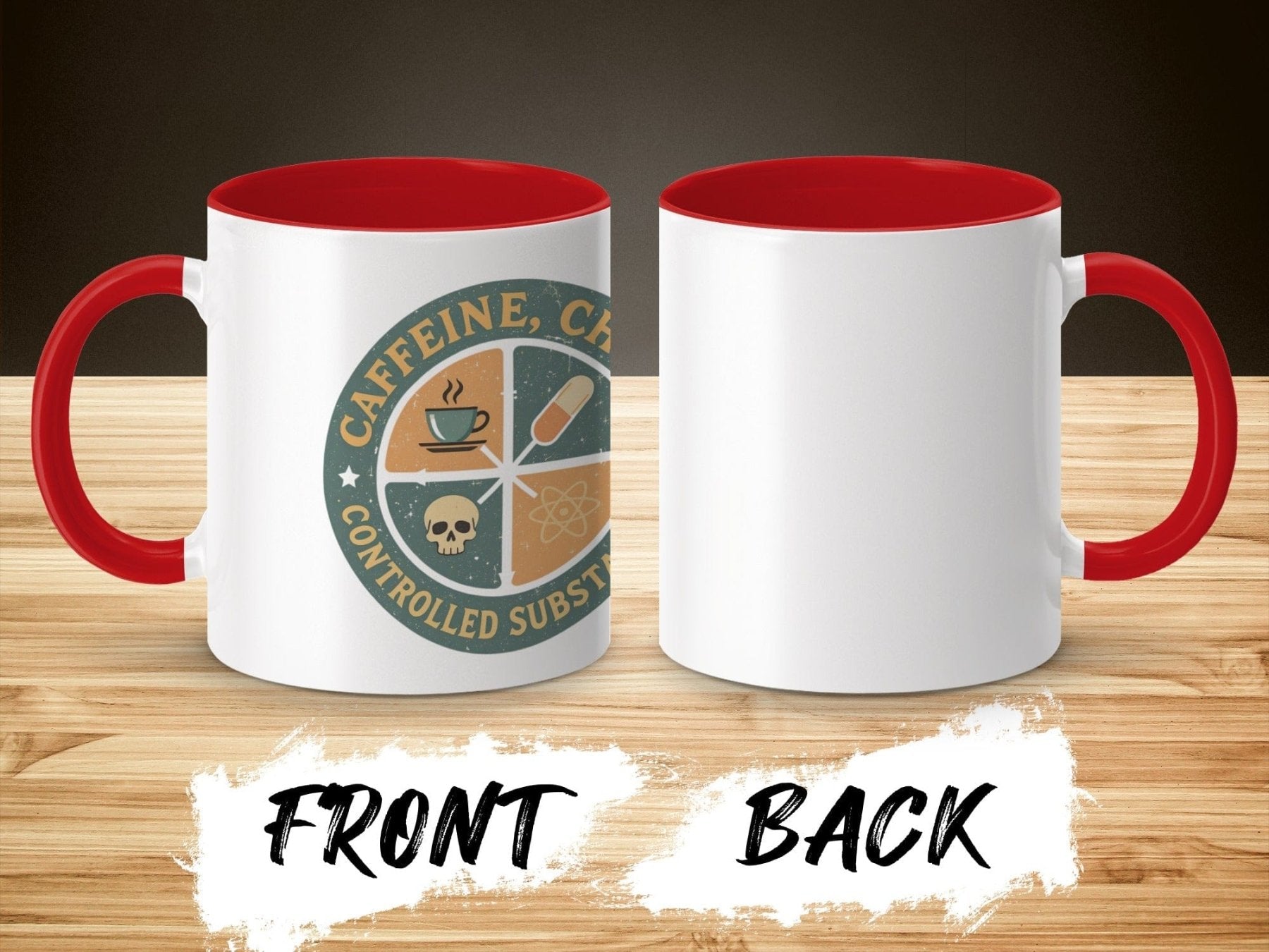 Caffeine, Chaos, Controlled Substances Mug - Pharmacy Apparel for Pharmacists, Techs & Students