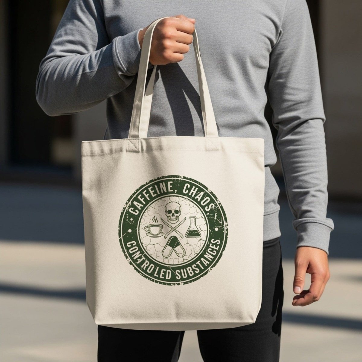 Caffeine, Chaos & Controlled Substances Tote Bag - Adverse Reactions