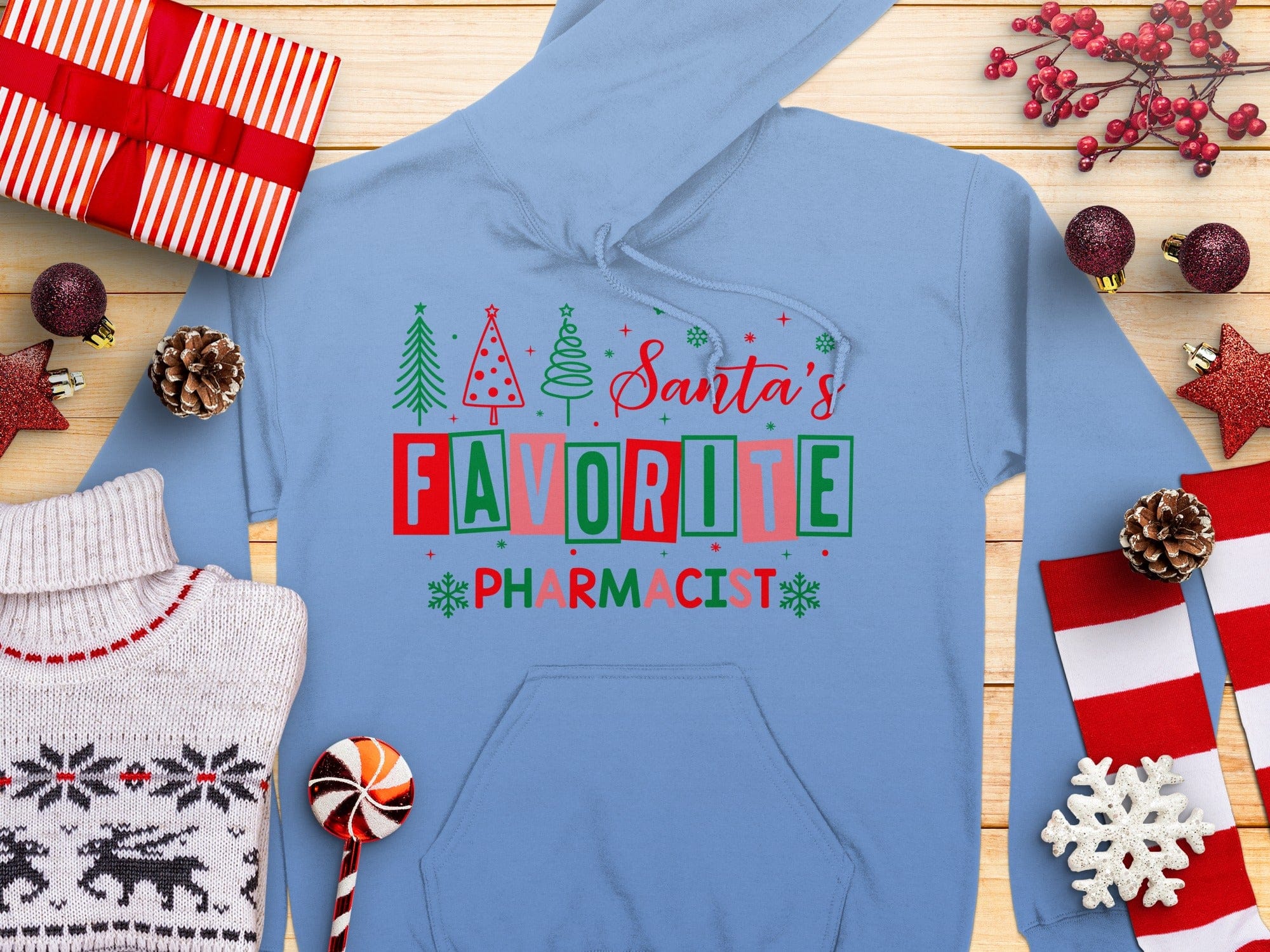 Santa's Favorite Pharmacist Festive Hoodie Product