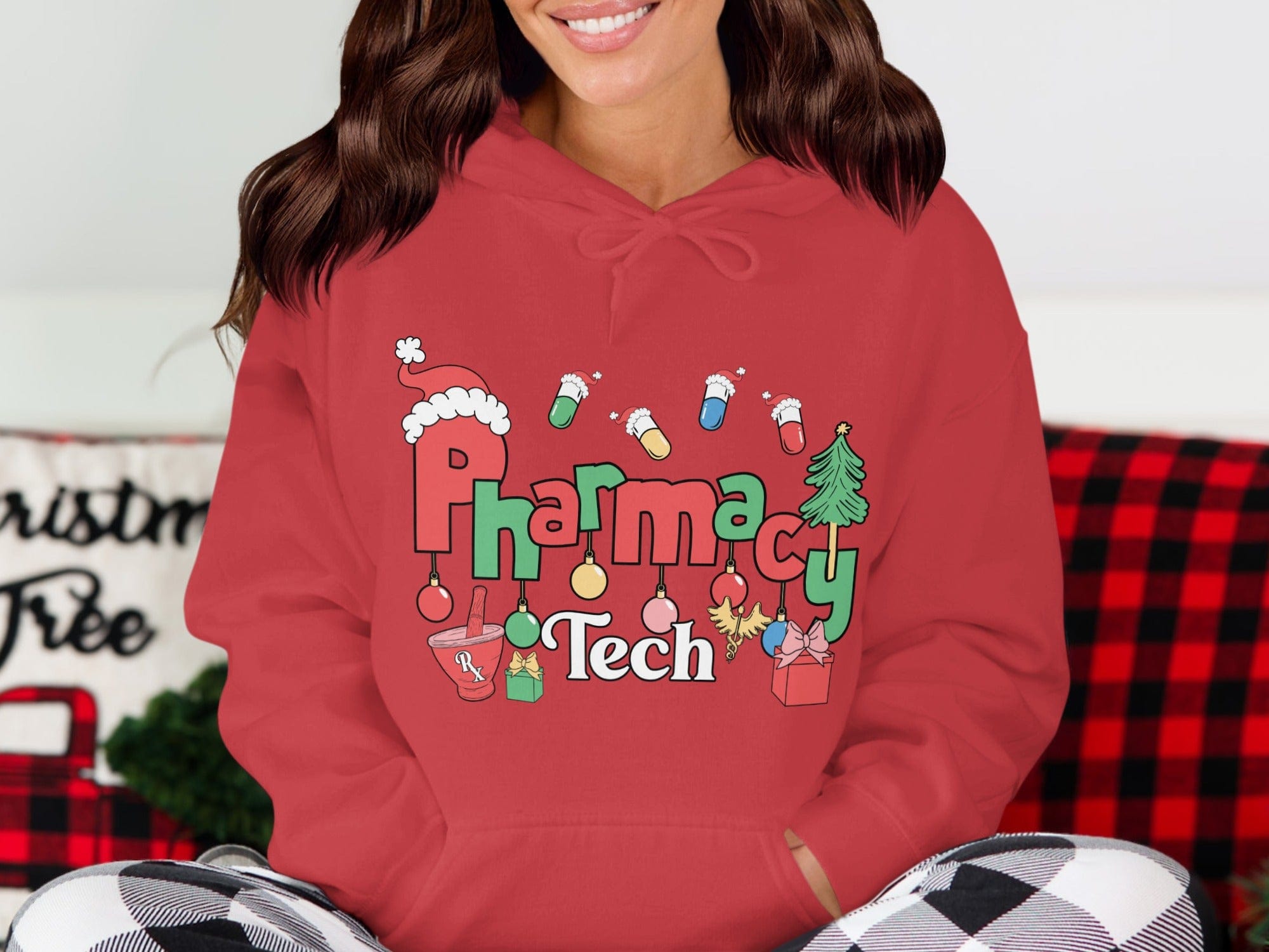 Christmas Pharmacy Tech Hoodie Festive Holiday Design